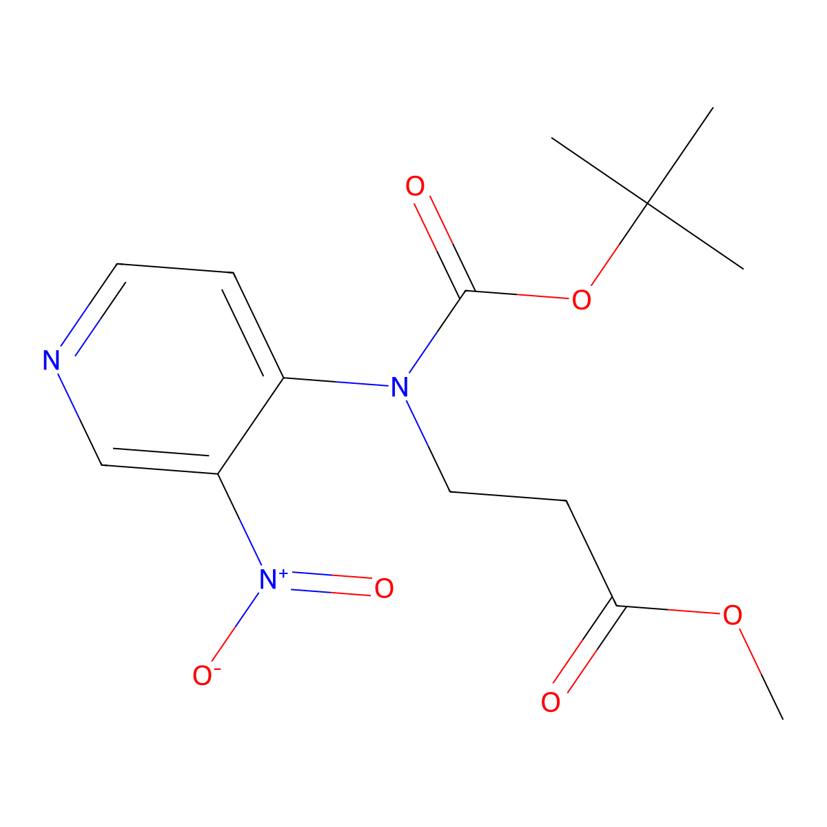 Methyl 3-{[(tert-butoxy)carbonyl](3-nitropyridin-4-yl)amino}propanoate molecular structure, CAS 2680774-17-6