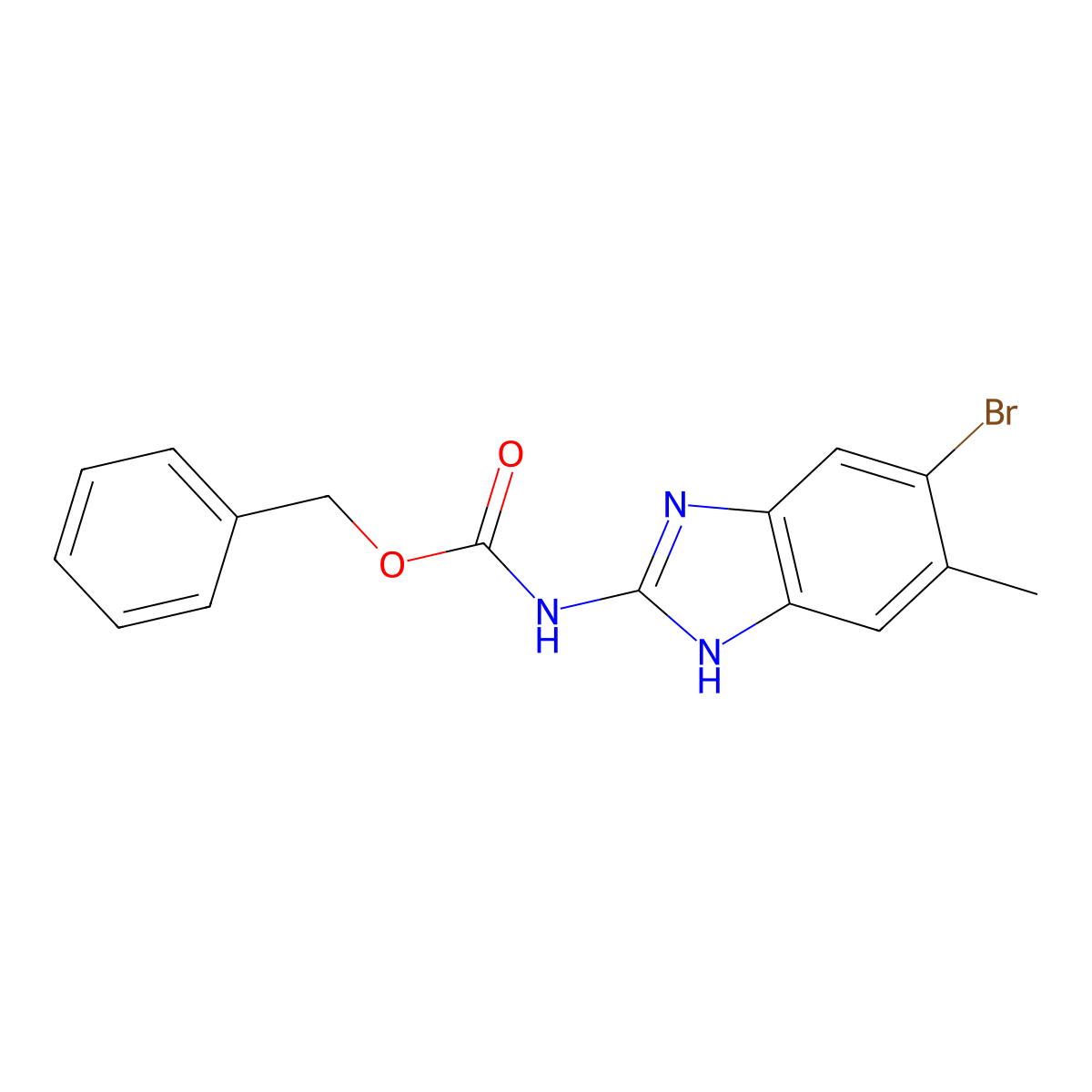 benzyl N-(5-bromo-6-methyl-1H-1,3-benzodiazol-2-yl)carbamate molecular structure, CAS 2680774-18-7