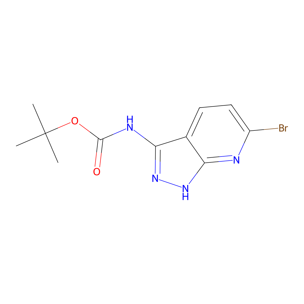 tert-butyl N-{6-bromo-1H-pyrazolo[3,4-b]pyridin-3-yl}carbamate molecular structure, CAS 2680774-31-4