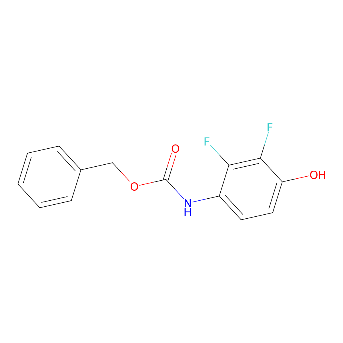 benzyl N-(2,3-difluoro-4-hydroxyphenyl)carbamate molecular structure, CAS 2680774-42-7