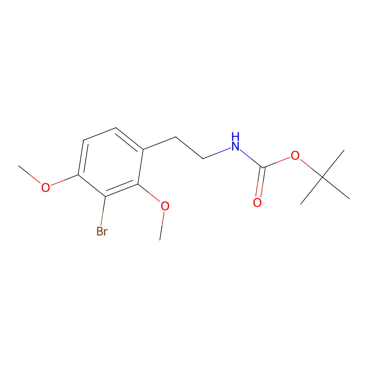tert-butyl N-[2-(3-bromo-2,4-dimethoxyphenyl)ethyl]carbamate molecular structure, CAS 2680774-47-2