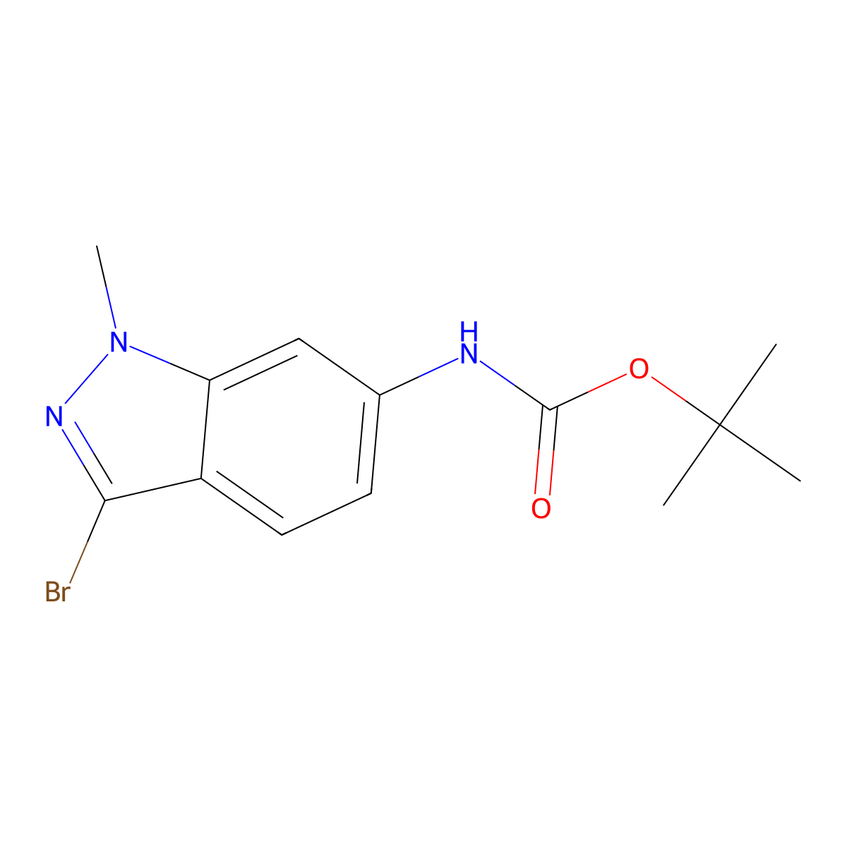 tert-butyl N-(3-bromo-1-methyl-1H-indazol-6-yl)carbamate molecular structure, CAS 2680774-52-9