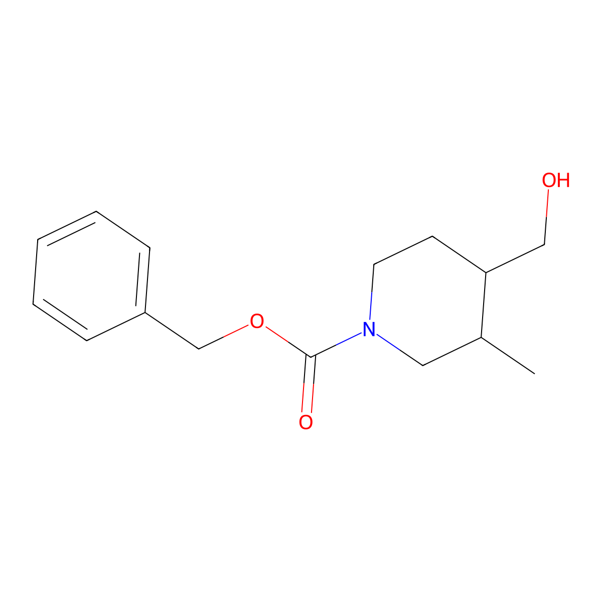 Benzyl 4-(hydroxymethyl)-3-methylpiperidine-1-carboxylate molecular structure, CAS 2680774-54-1