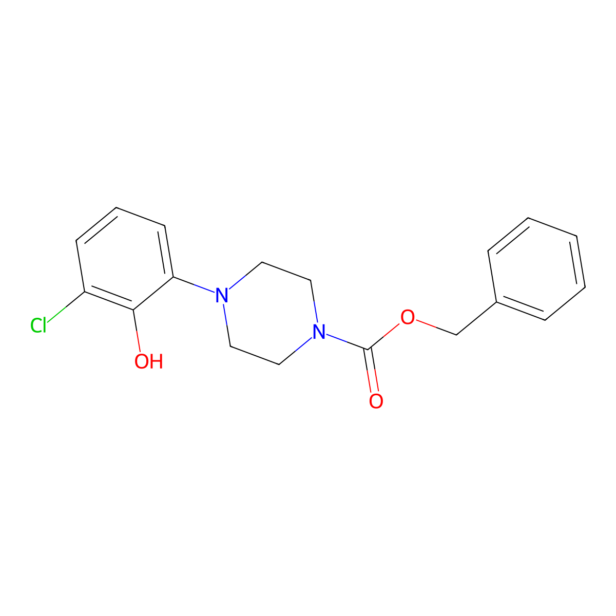Benzyl 4-(3-chloro-2-hydroxyphenyl)piperazine-1-carboxylate molecular structure, CAS 2680774-57-4