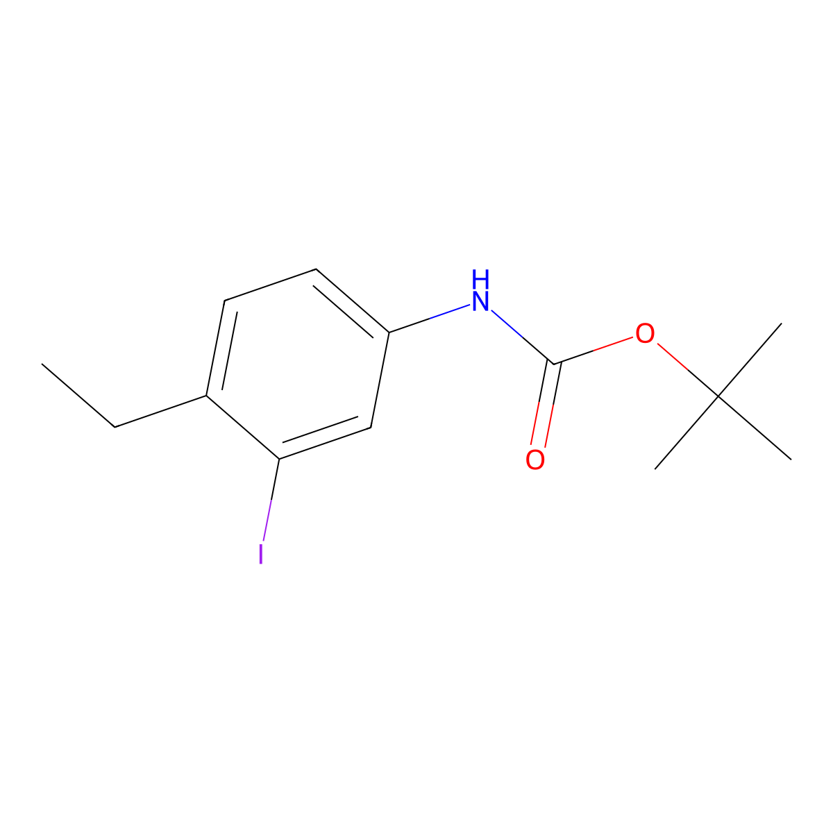 tert-butyl N-(4-ethyl-3-iodophenyl)carbamate molecular structure, CAS 2680774-63-2