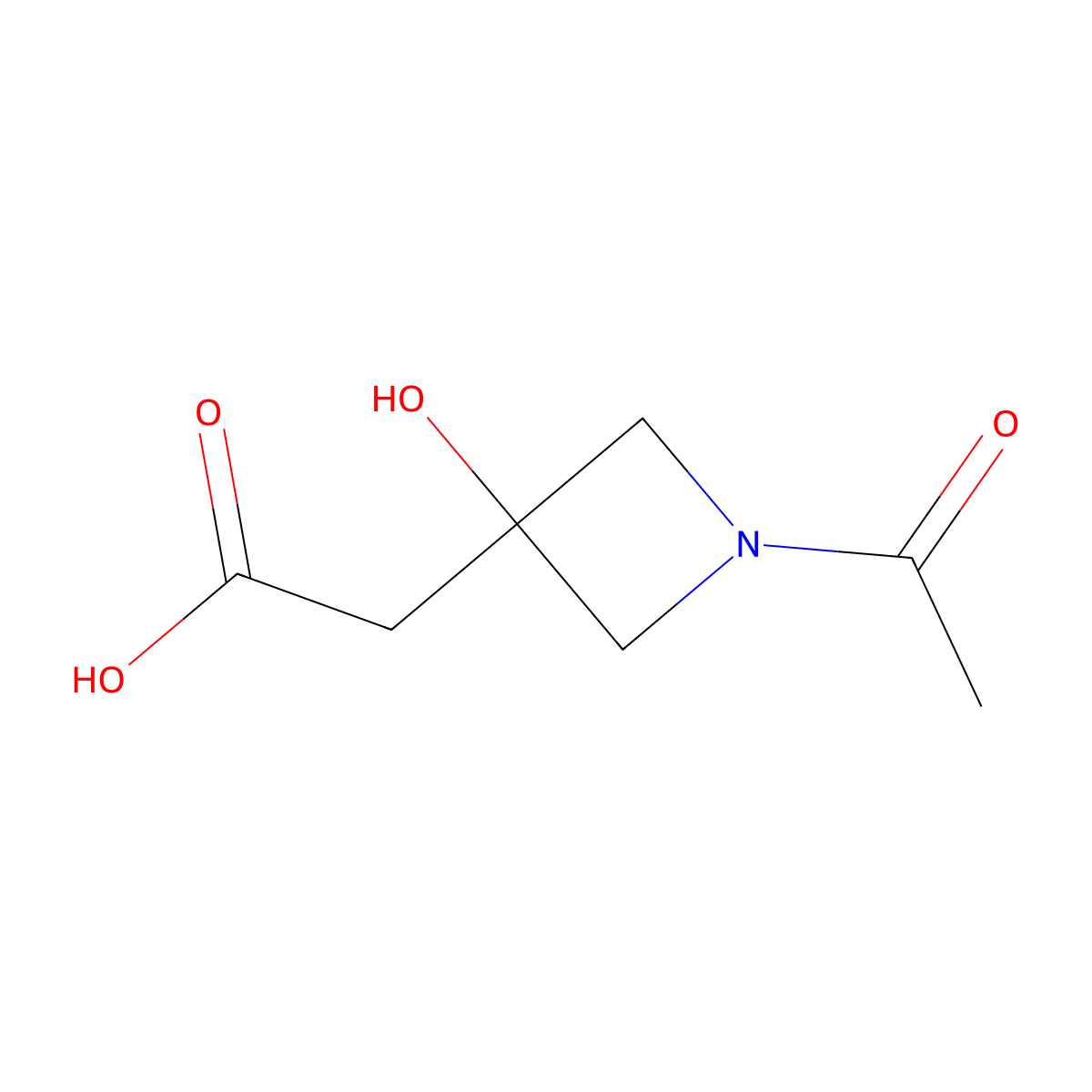 2-(1-Acetyl-3-hydroxyazetidin-3-yl)acetic acid molecular structure, CAS 2680774-70-1