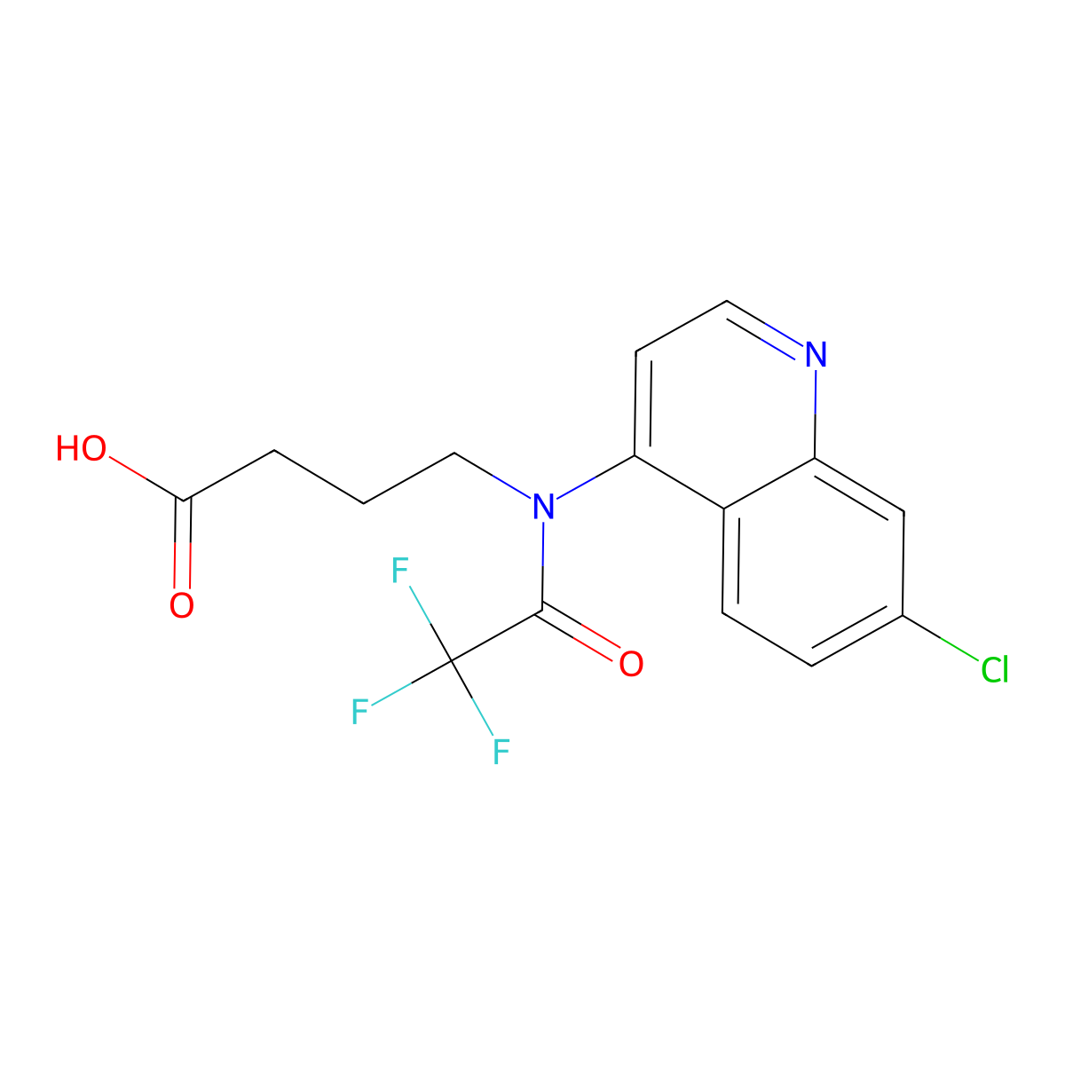 4-[N-(7-chloroquinolin-4-yl)-2,2,2-trifluoroacetamido]butanoic acid molecular structure, CAS 2680774-74-5