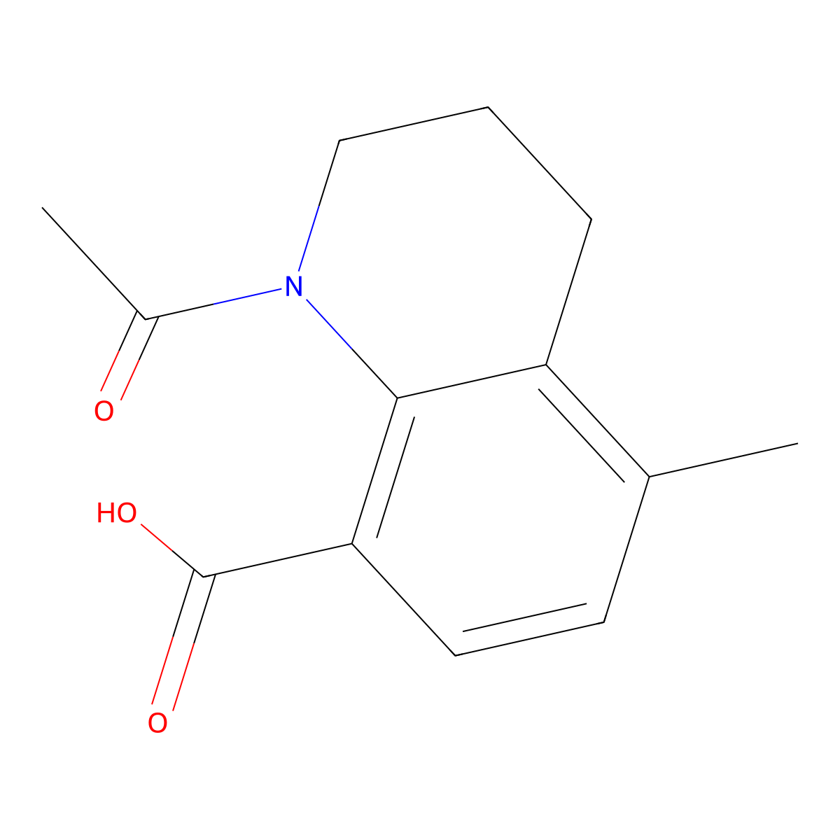 1-Acetyl-5-methyl-1,2,3,4-tetrahydroquinoline-8-carboxylic acid molecular structure, CAS 2680774-94-9