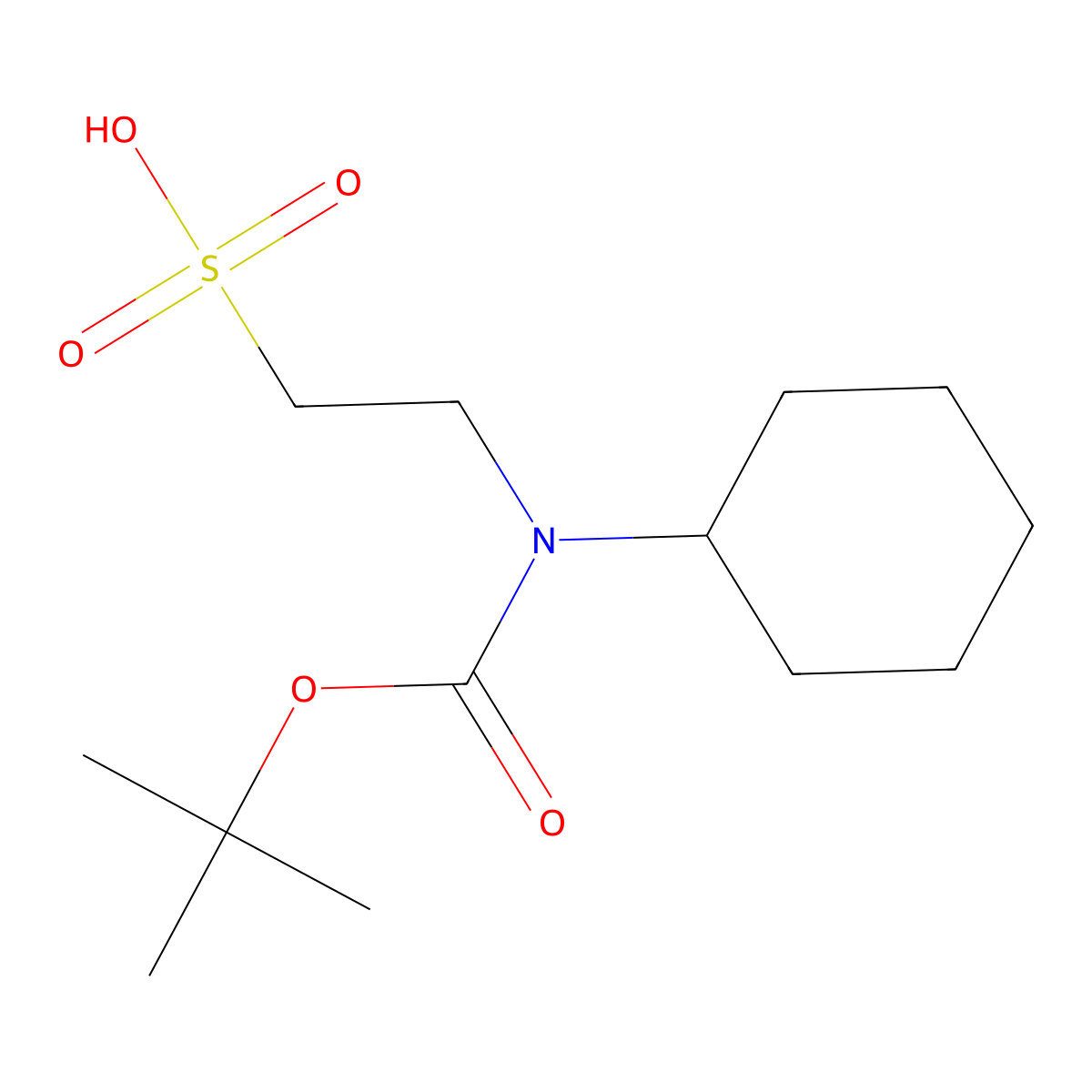 2-{[(Tert-butoxy)carbonyl](cyclohexyl)amino}ethane-1-sulfonic acid molecular structure, CAS 2680774-95-0