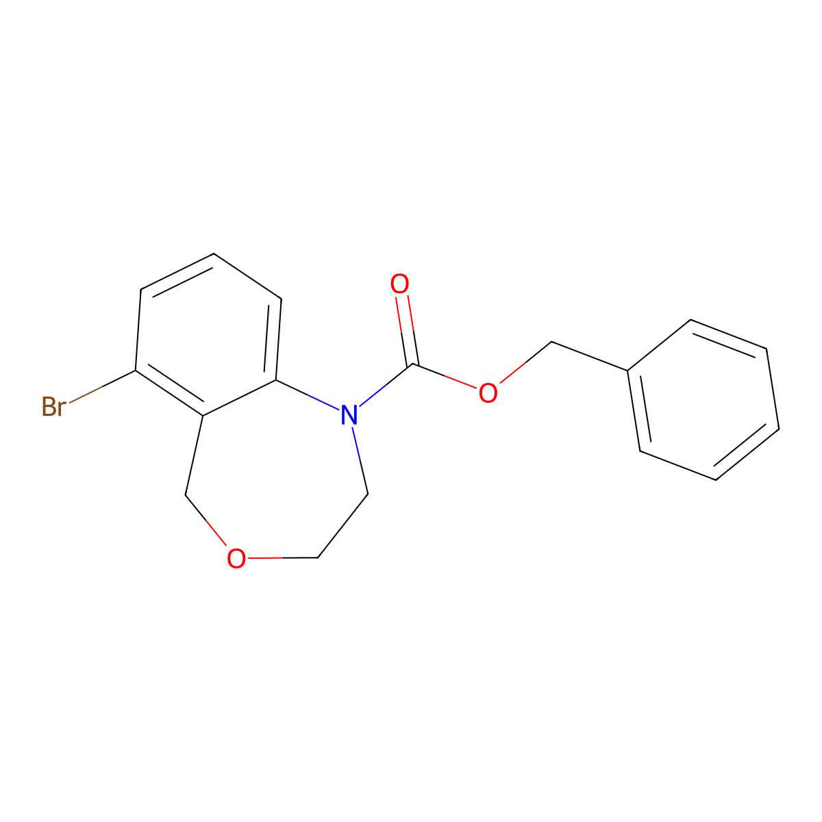 Benzyl 6-bromo-1,2,3,5-tetrahydro-4,1-benzoxazepine-1-carboxylate molecular structure, CAS 2680775-01-1