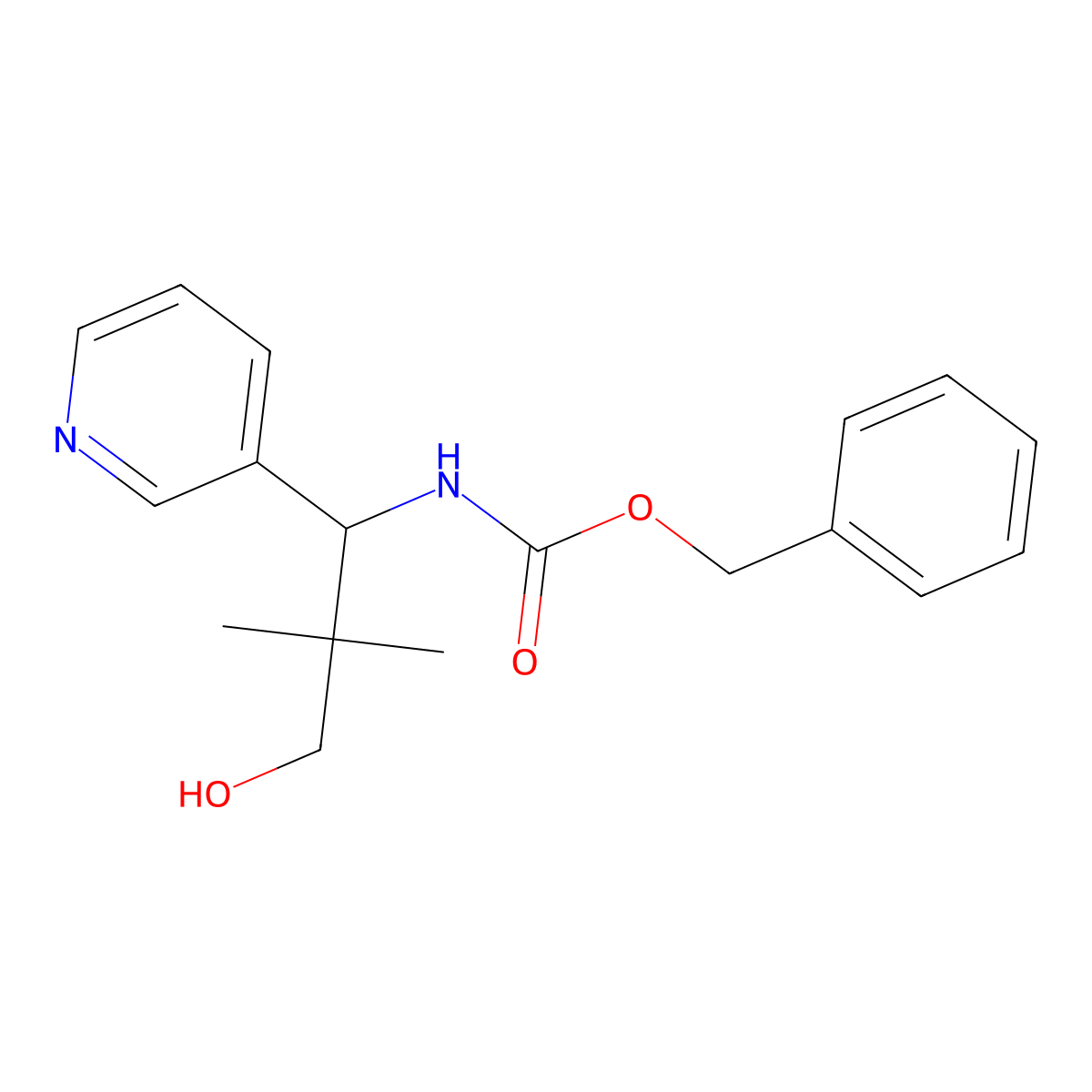 benzyl N-[3-hydroxy-2,2-dimethyl-1-(pyridin-3-yl)propyl]carbamate molecular structure, CAS 2680775-07-7