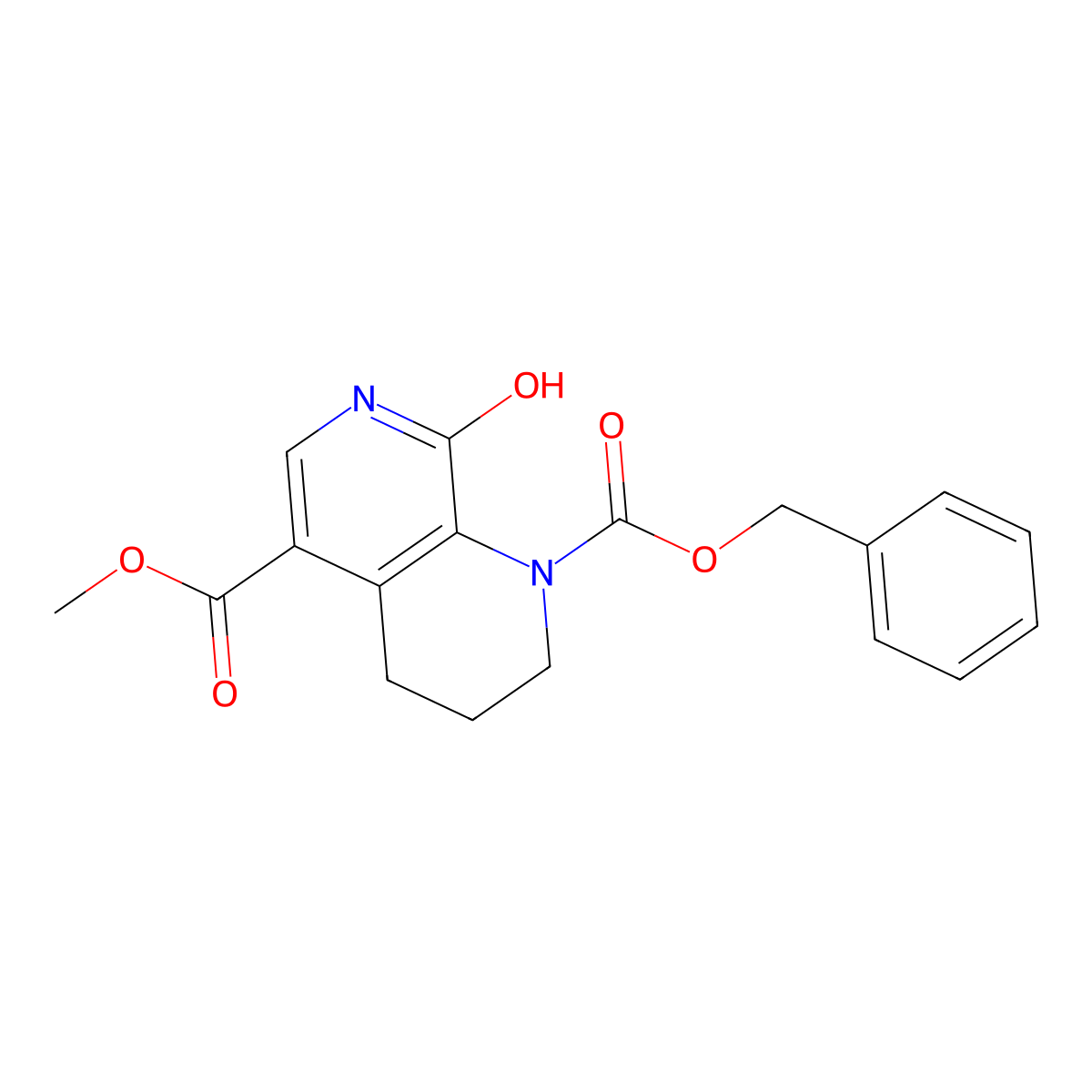 1-Benzyl 5-methyl 8-hydroxy-1,2,3,4-tetrahydro-1,7-naphthyridine-1,5-dicarboxylate molecular structure, CAS 2680775-22-6