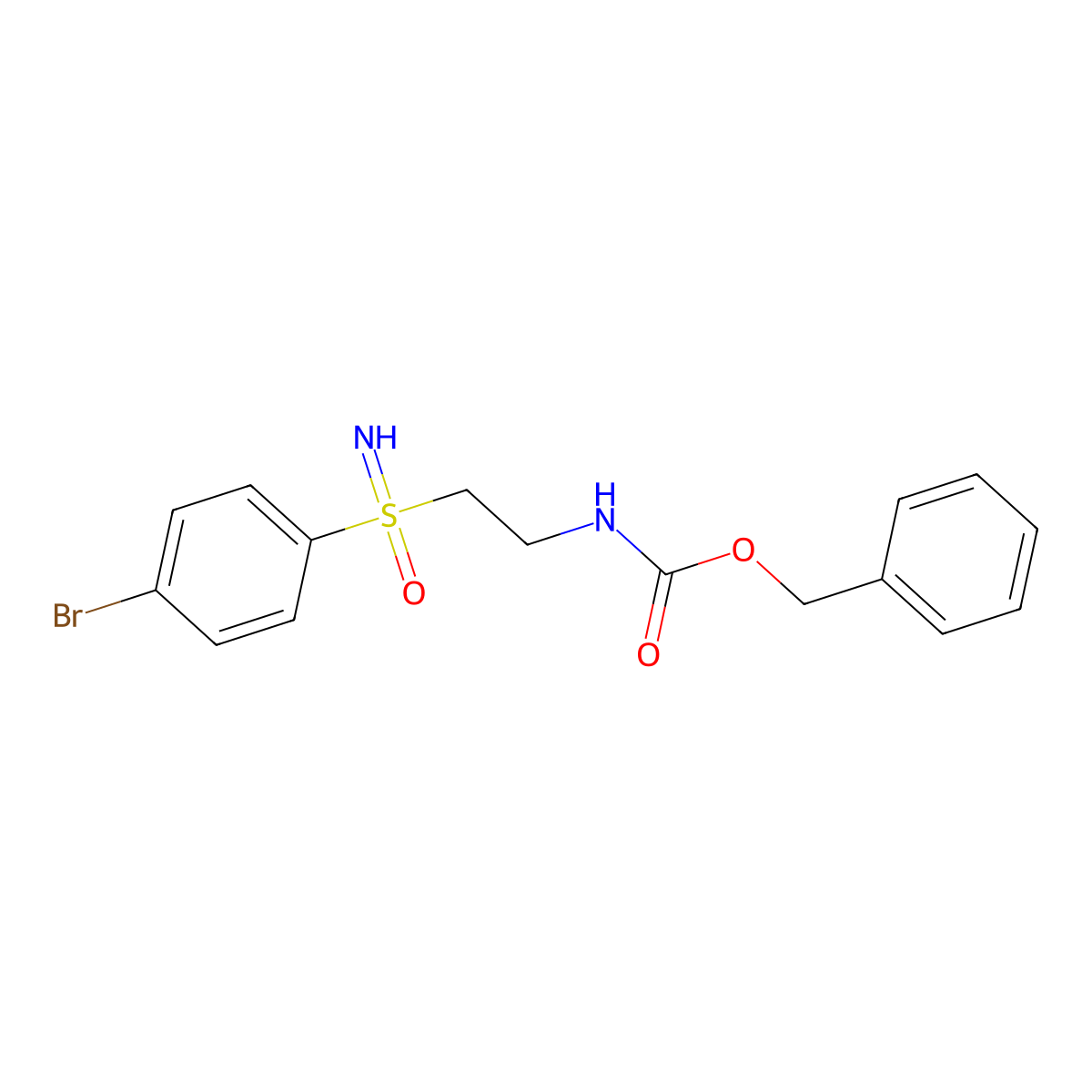 benzyl N-{2-[(4-bromophenyl)(imino)oxo-lambda6-sulfanyl]ethyl}carbamate molecular structure, CAS 2680775-26-0