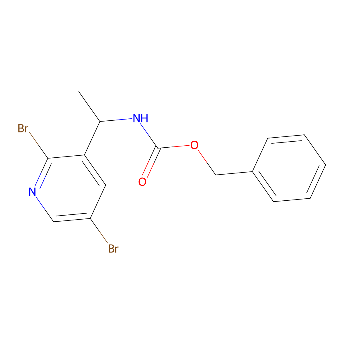benzyl N-[1-(2,5-dibromopyridin-3-yl)ethyl]carbamate molecular structure, CAS 2680775-35-1