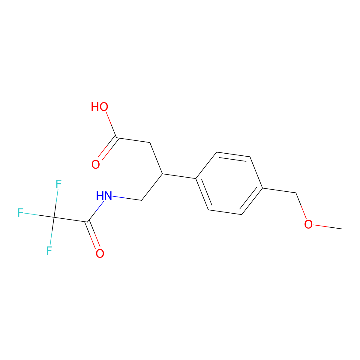 3-[4-(Methoxymethyl)phenyl]-4-(2,2,2-trifluoroacetamido)butanoic acid molecular structure, CAS 2680775-48-6
