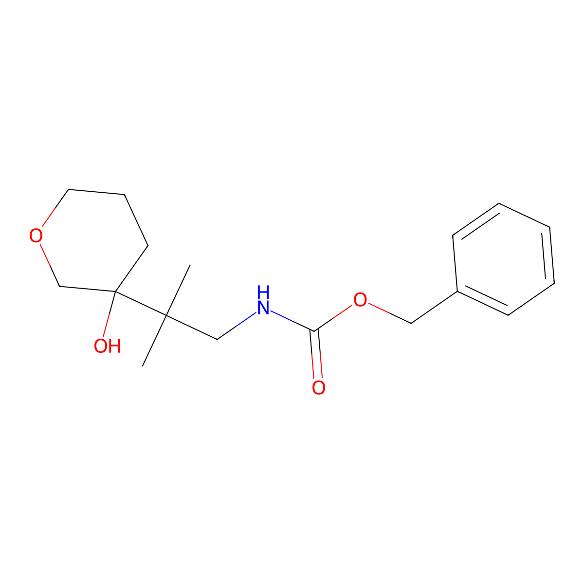 benzyl N-[2-(3-hydroxyoxan-3-yl)-2-methylpropyl]carbamate molecular structure, CAS 2680775-54-4