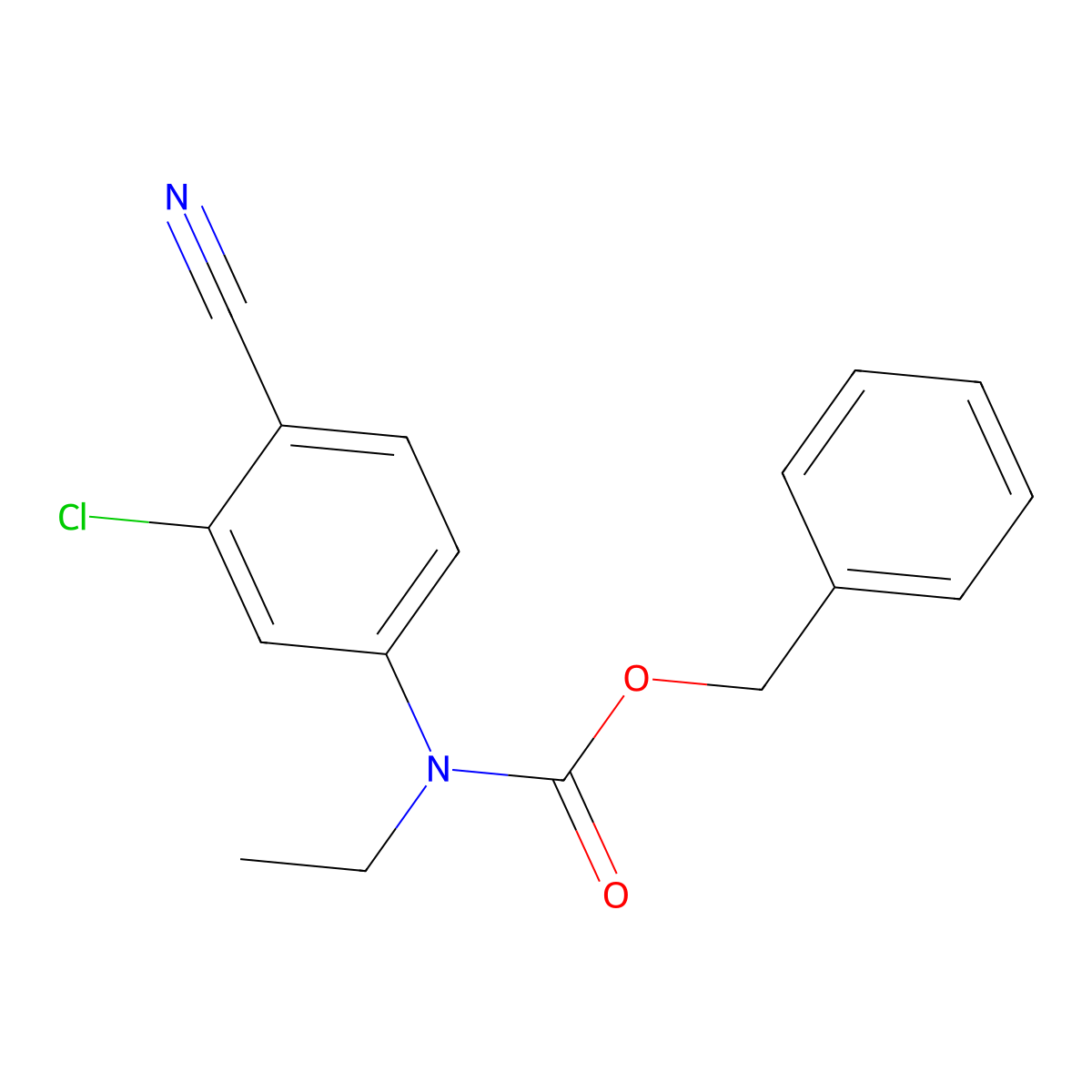 benzyl N-(3-chloro-4-cyanophenyl)-N-ethylcarbamate molecular structure, CAS 2680775-77-1
