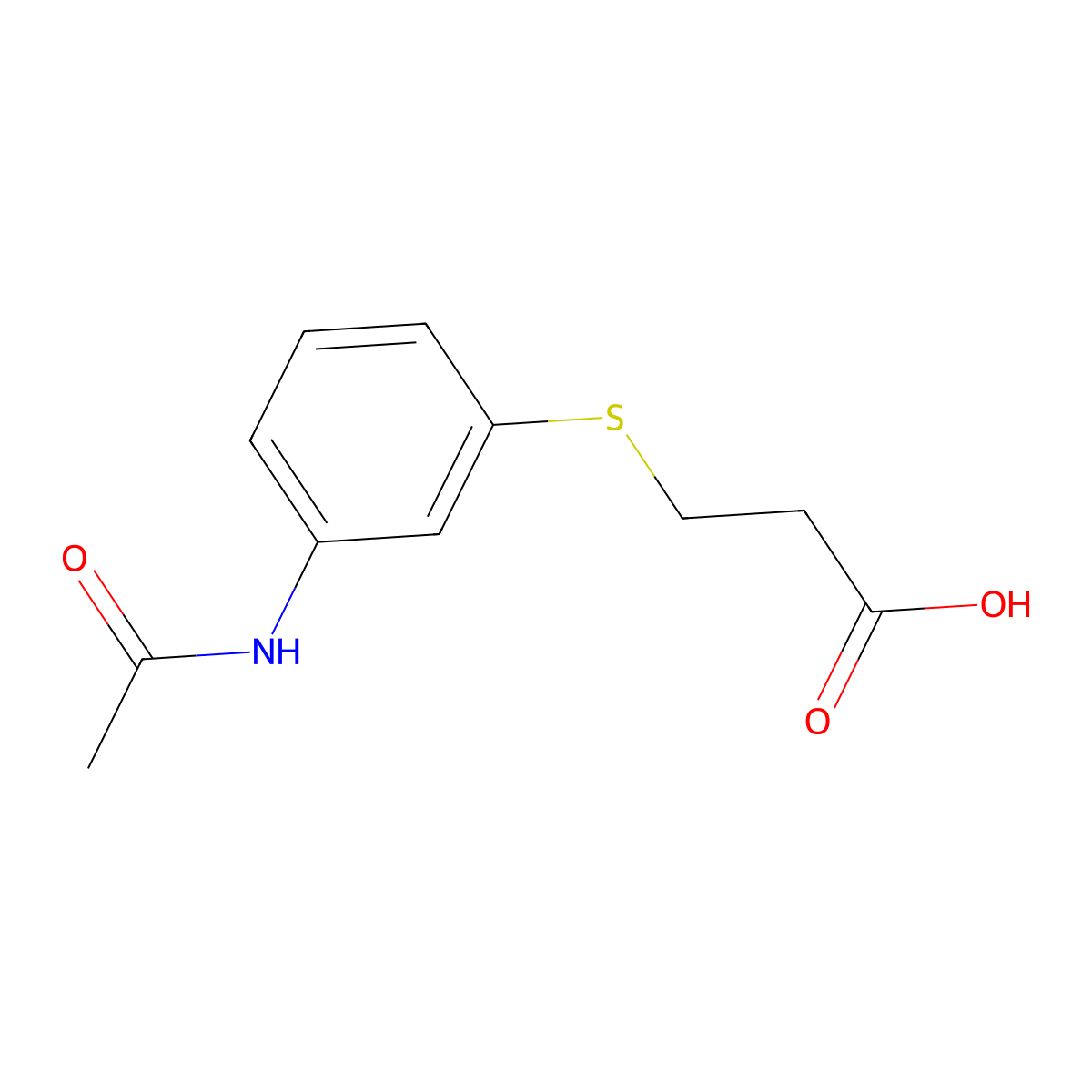 3-[(3-Acetamidophenyl)sulfanyl]propanoic acid molecular structure, CAS 2680775-92-0