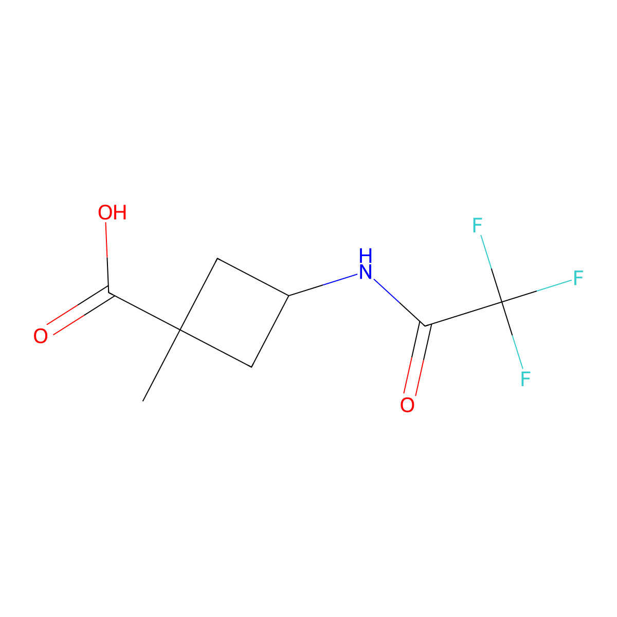 1-Methyl-3-(trifluoroacetamido)cyclobutane-1-carboxylic acid molecular structure, CAS 2680775-93-1