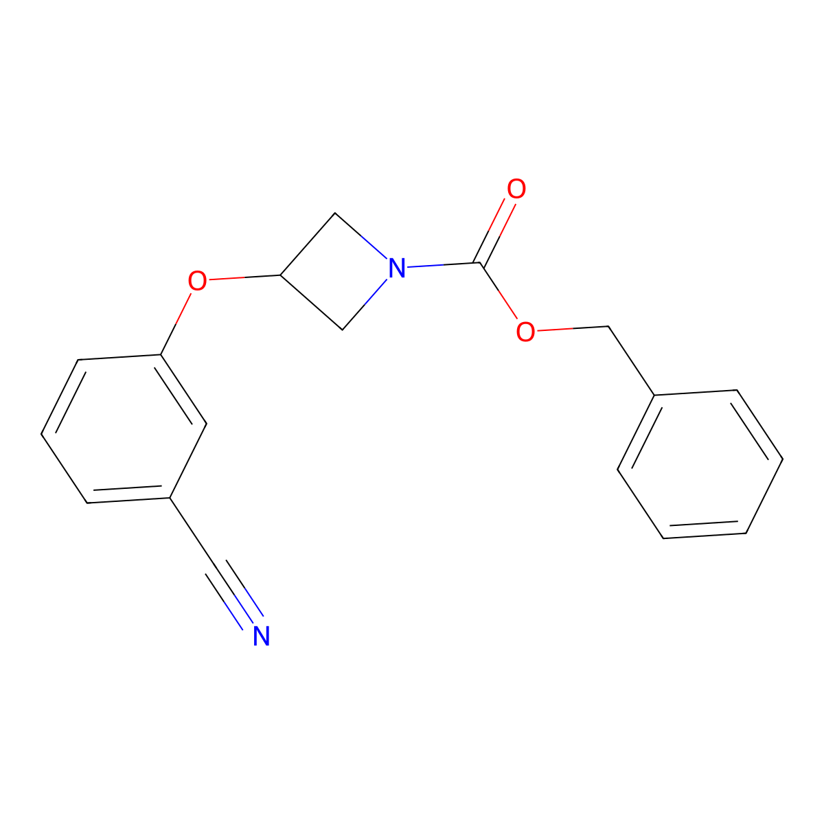 Benzyl 3-(3-cyanophenoxy)azetidine-1-carboxylate molecular structure, CAS 2680776-12-7
