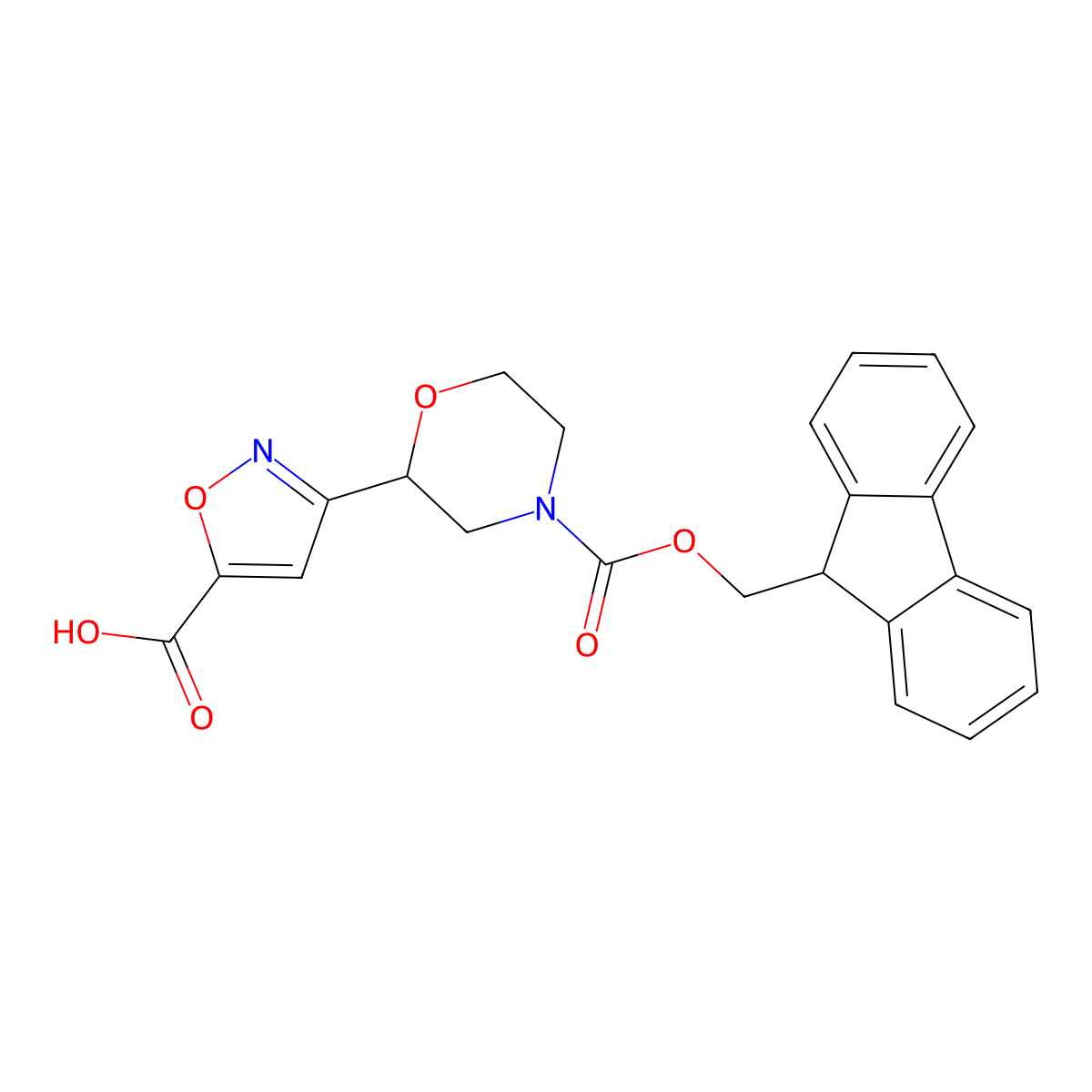 3-(4-{[(9H-fluoren-9-yl)methoxy]carbonyl}morpholin-2-yl)-1,2-oxazole-5-carboxylic acid molecular structure, CAS 2680776-16-1