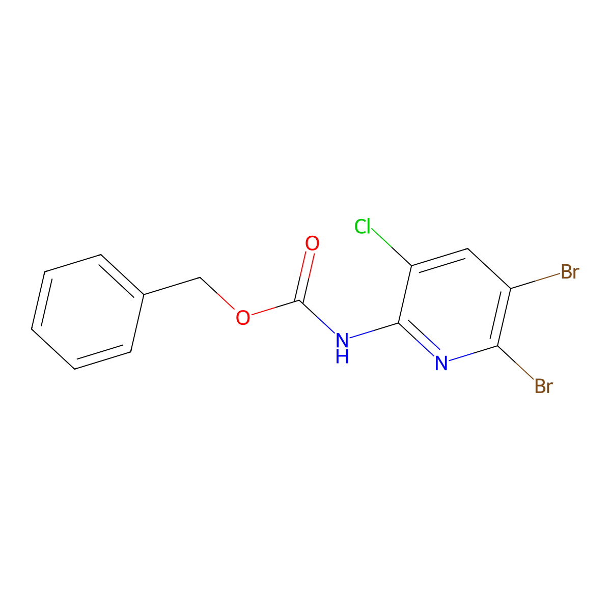 benzyl N-(5,6-dibromo-3-chloropyridin-2-yl)carbamate molecular structure, CAS 2680776-19-4