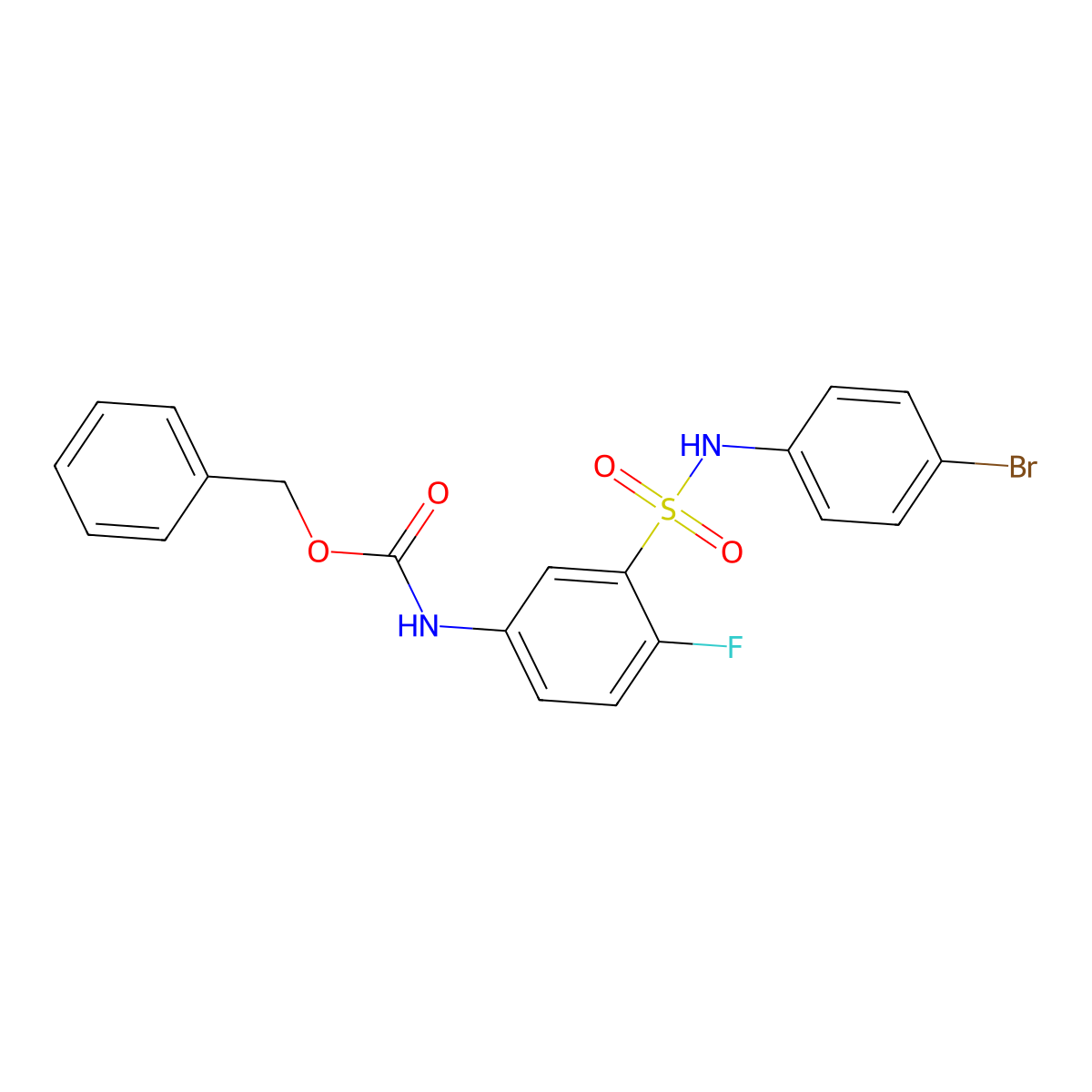 benzyl N-{3-[(4-bromophenyl)sulfamoyl]-4-fluorophenyl}carbamate molecular structure, CAS 2680776-21-8