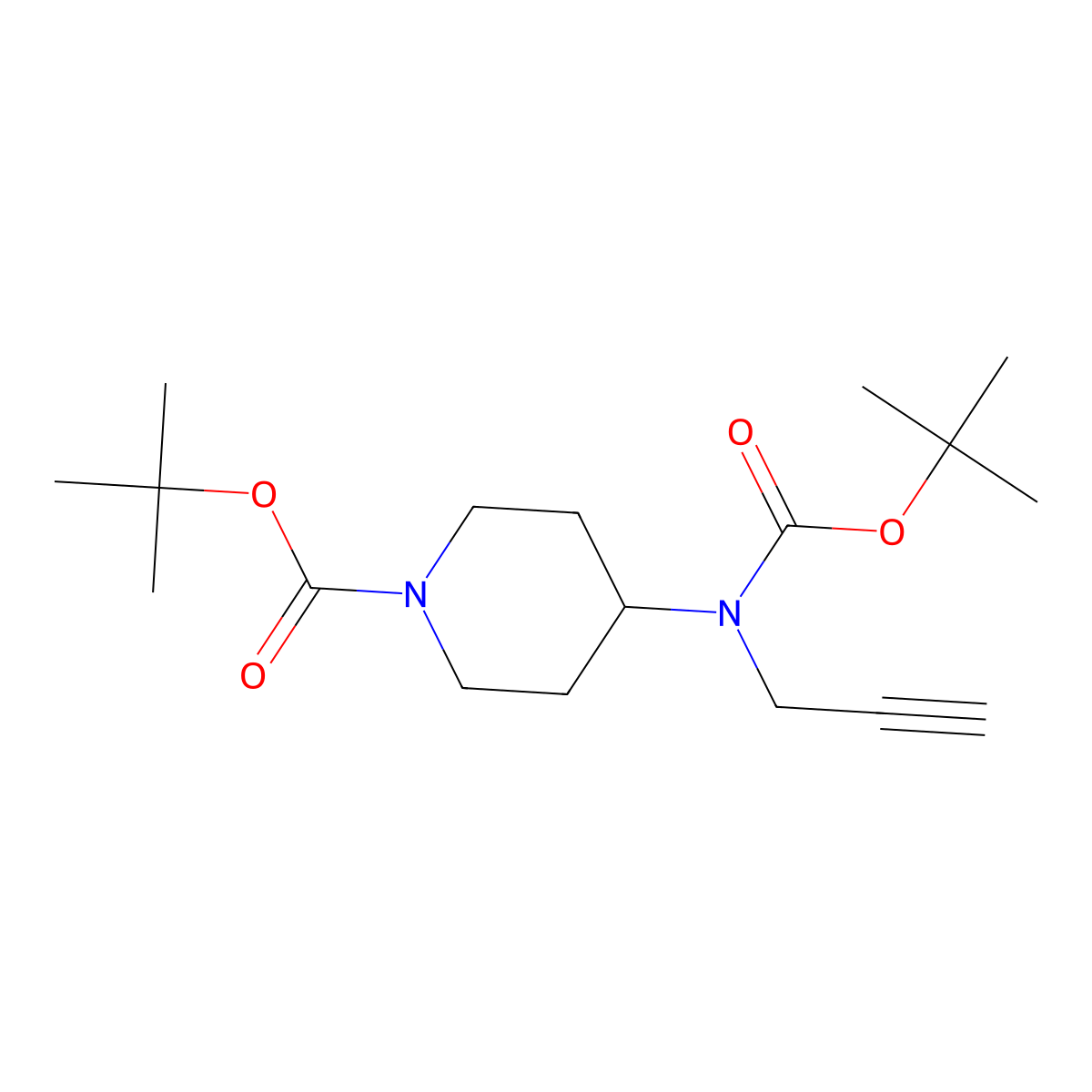 Tert-butyl 4-{[(tert-butoxy)carbonyl](prop-2-yn-1-yl)amino}piperidine-1-carboxylate molecular structure, CAS 2680776-24-1