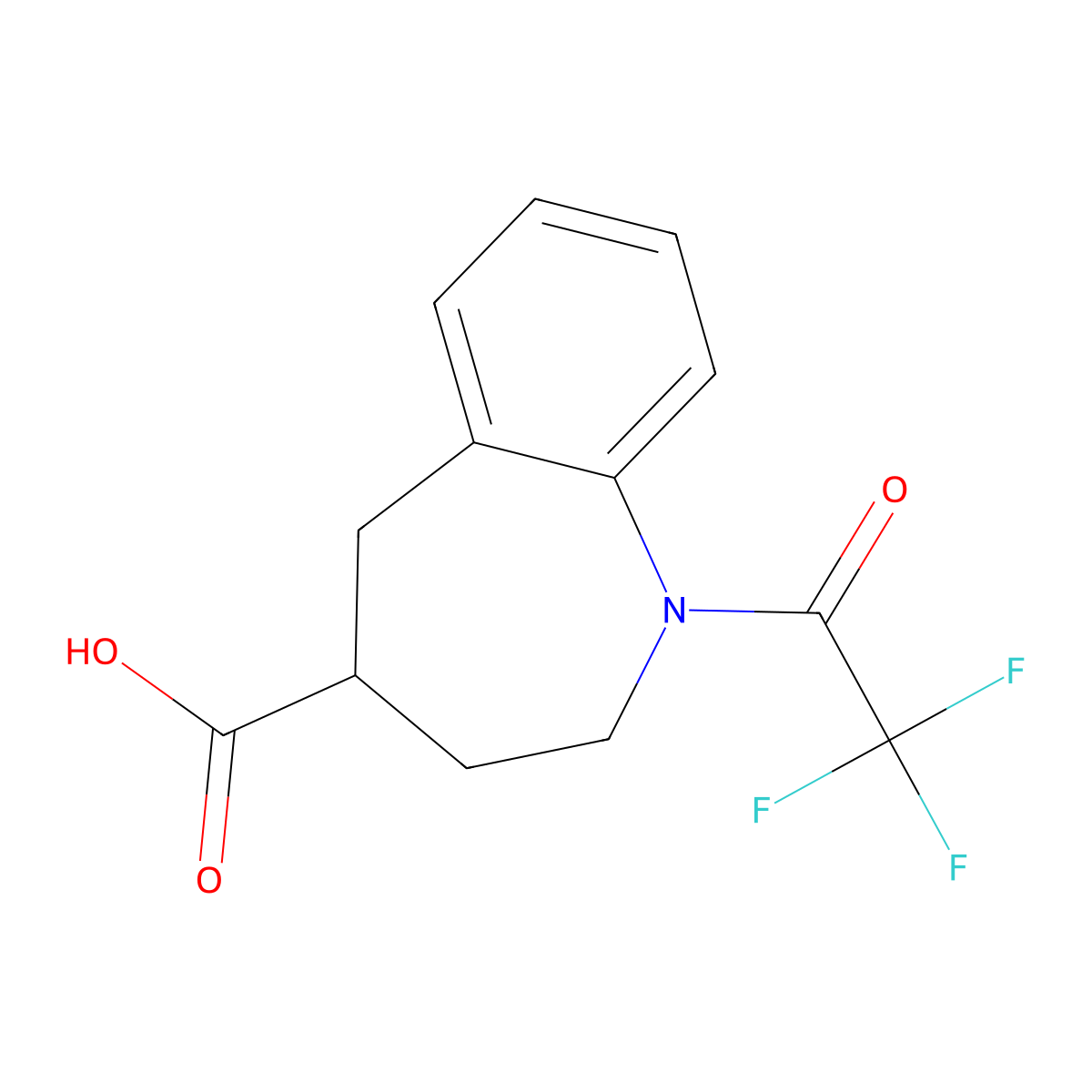 1-(2,2,2-trifluoroacetyl)-2,3,4,5-tetrahydro-1H-1-benzazepine-4-carboxylic acid molecular structure, CAS 2680776-25-2