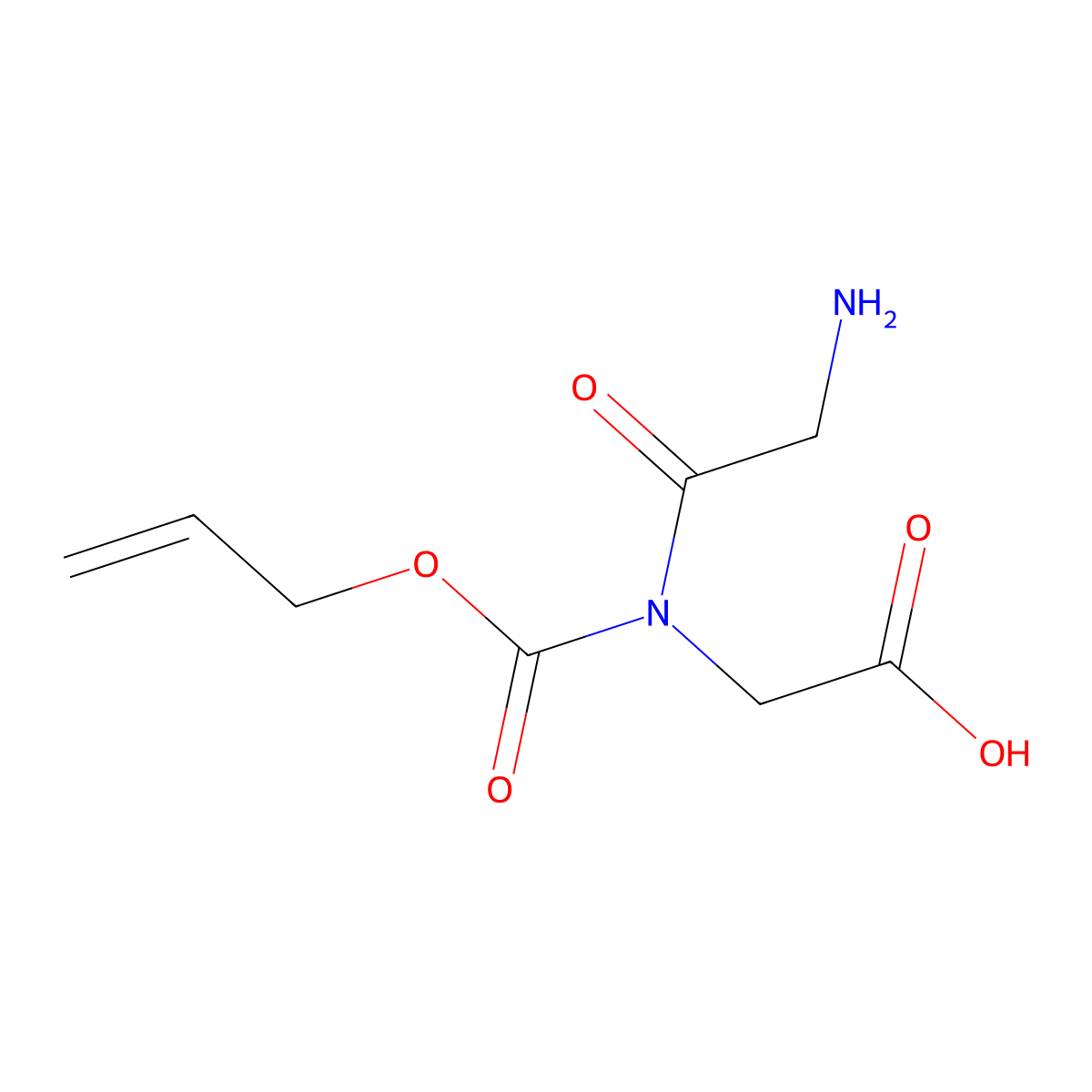 2-{2-amino-N-[(prop-2-en-1-yloxy)carbonyl]acetamido}acetic acid molecular structure, CAS 2680776-28-5