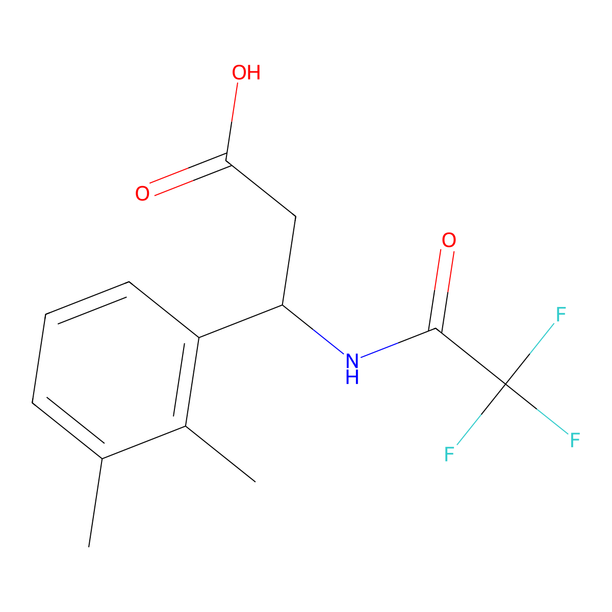 3-(2,3-Dimethylphenyl)-3-(2,2,2-trifluoroacetamido)propanoic acid molecular structure, CAS 2680776-36-5