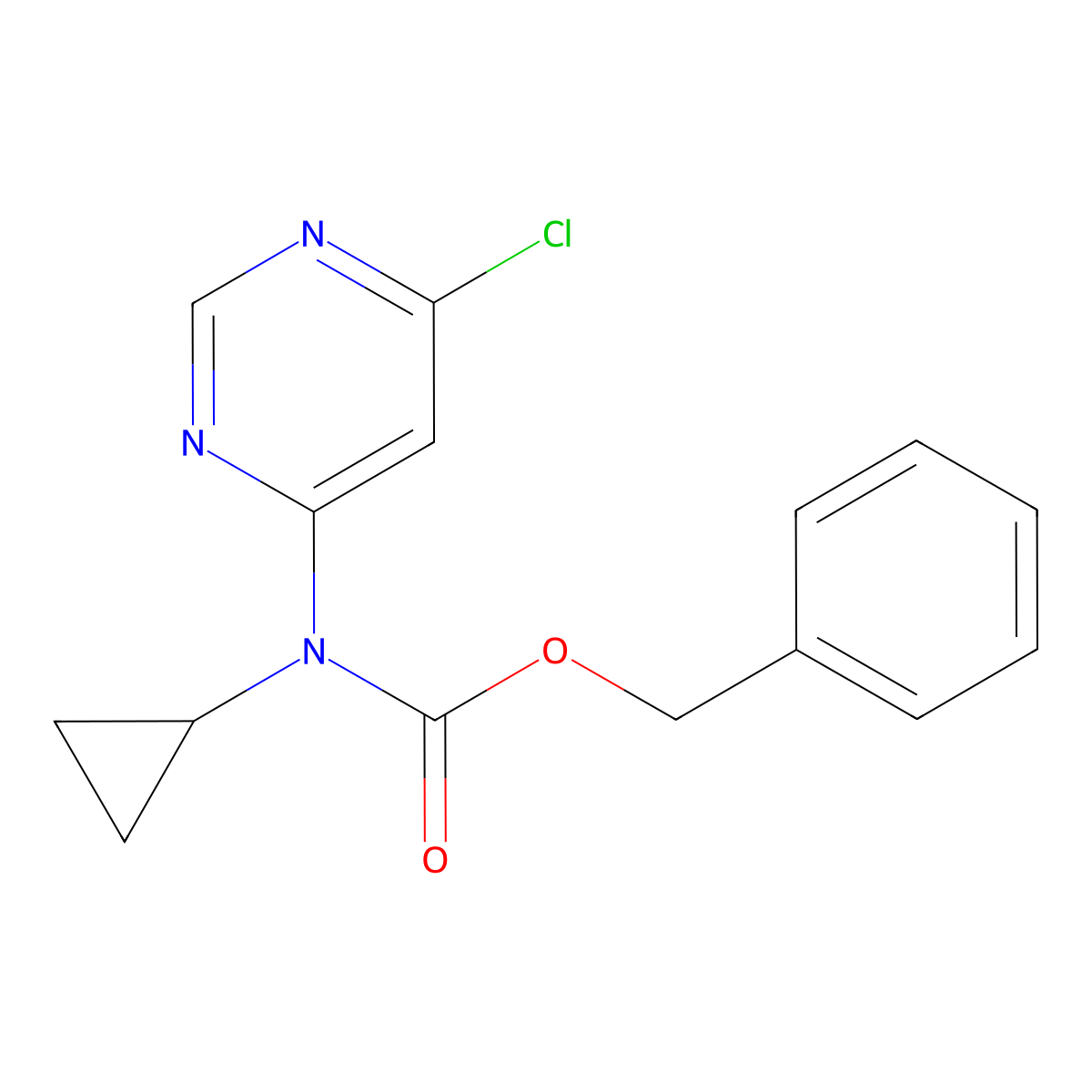 benzyl N-(6-chloropyrimidin-4-yl)-N-cyclopropylcarbamate molecular structure, CAS 2680776-42-3