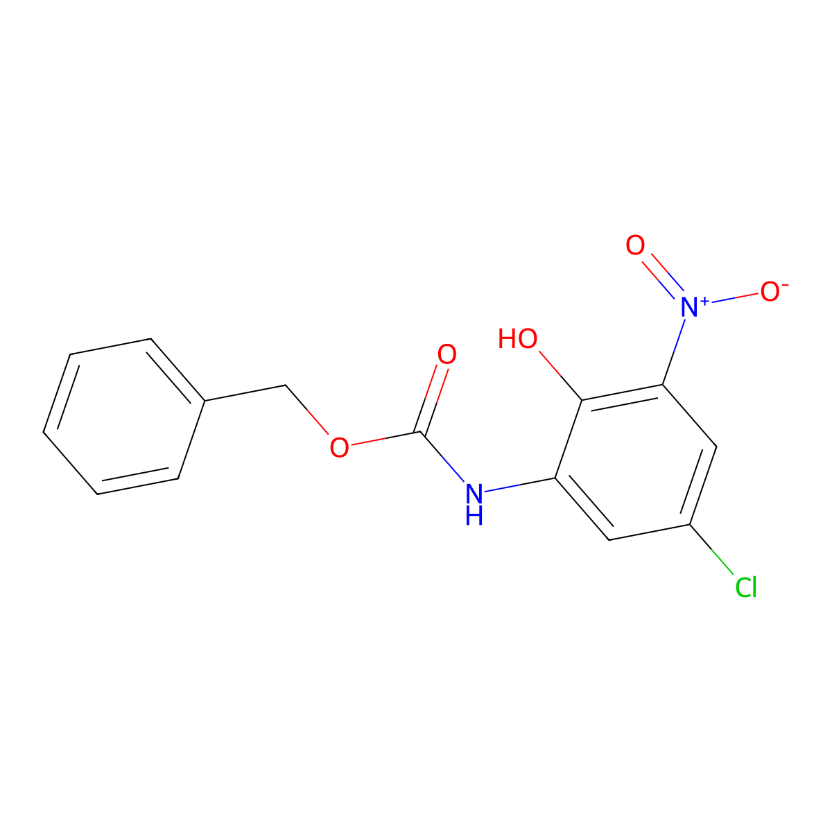 benzyl N-(5-chloro-2-hydroxy-3-nitrophenyl)carbamate molecular structure, CAS 2680776-44-5