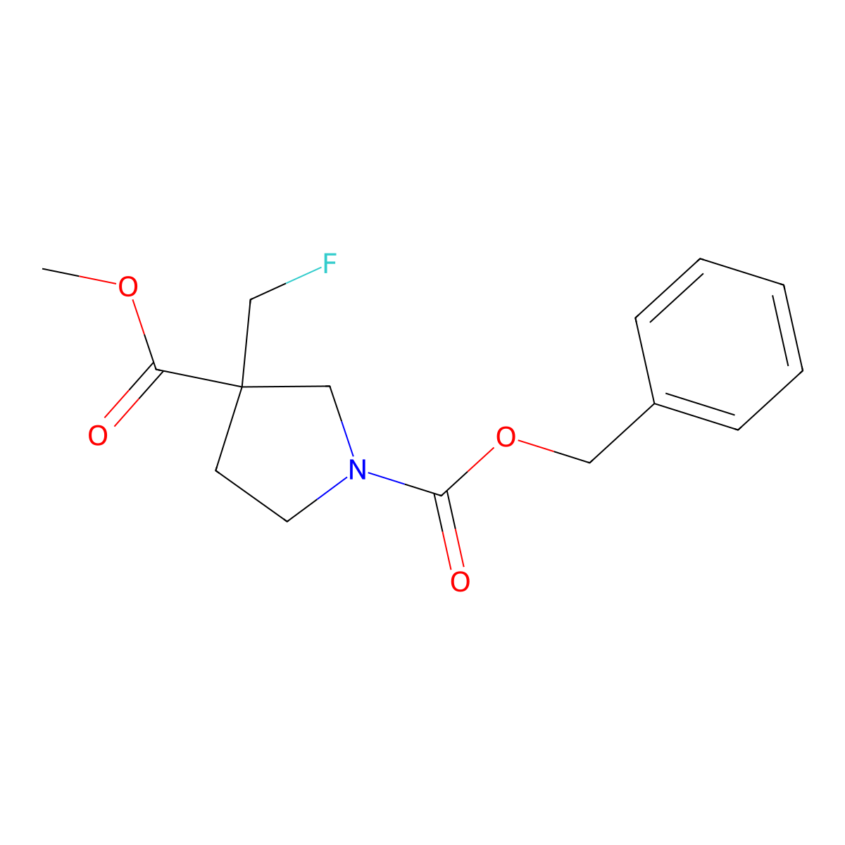 1-Benzyl 3-methyl 3-(fluoromethyl)pyrrolidine-1,3-dicarboxylate molecular structure, CAS 2680776-46-7