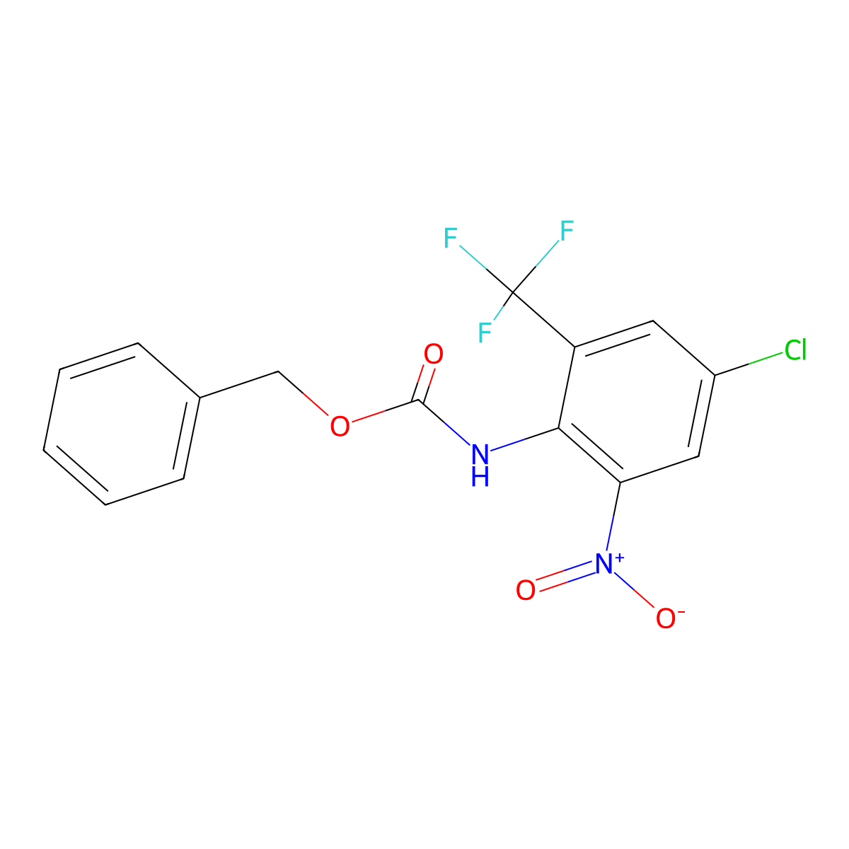 benzyl N-[4-chloro-2-nitro-6-(trifluoromethyl)phenyl]carbamate molecular structure, CAS 2680776-53-6