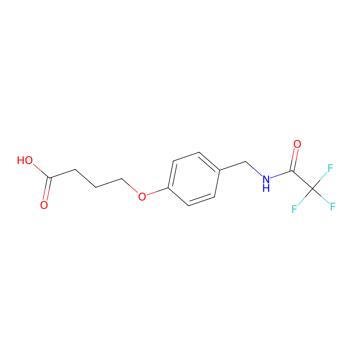 4-{4-[(2,2,2-Trifluoroacetamido)methyl]phenoxy}butanoic acid molecular structure, CAS 2680776-54-7