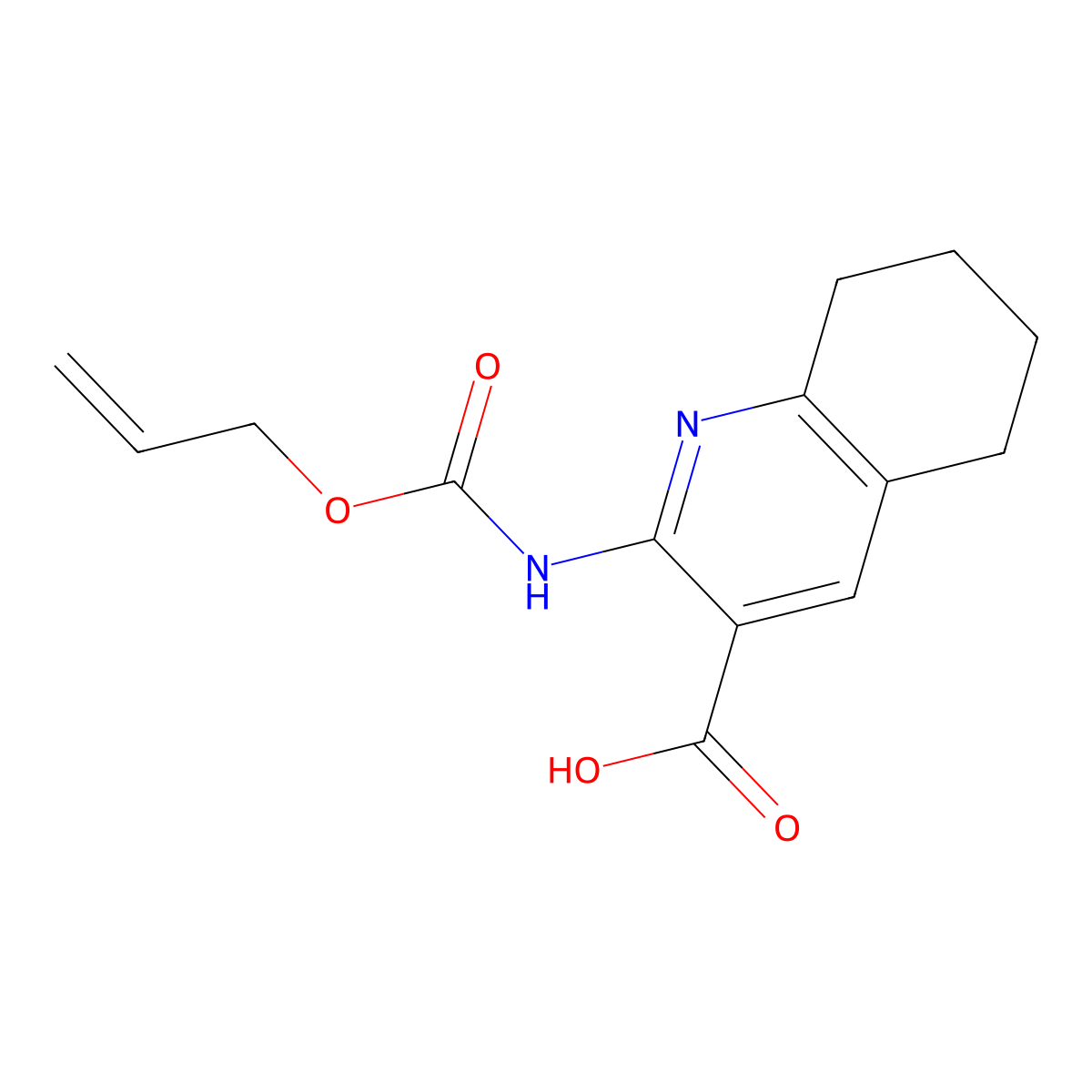 2-{[(Prop-2-en-1-yloxy)carbonyl]amino}-5,6,7,8-tetrahydroquinoline-3-carboxylic acid molecular structure, CAS 2680776-56-9