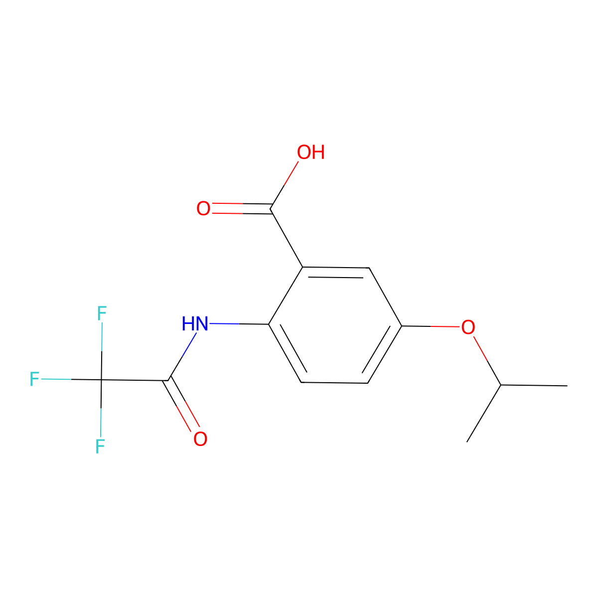 5-(Propan-2-yloxy)-2-(2,2,2-trifluoroacetamido)benzoic acid molecular structure, CAS 2680776-58-1