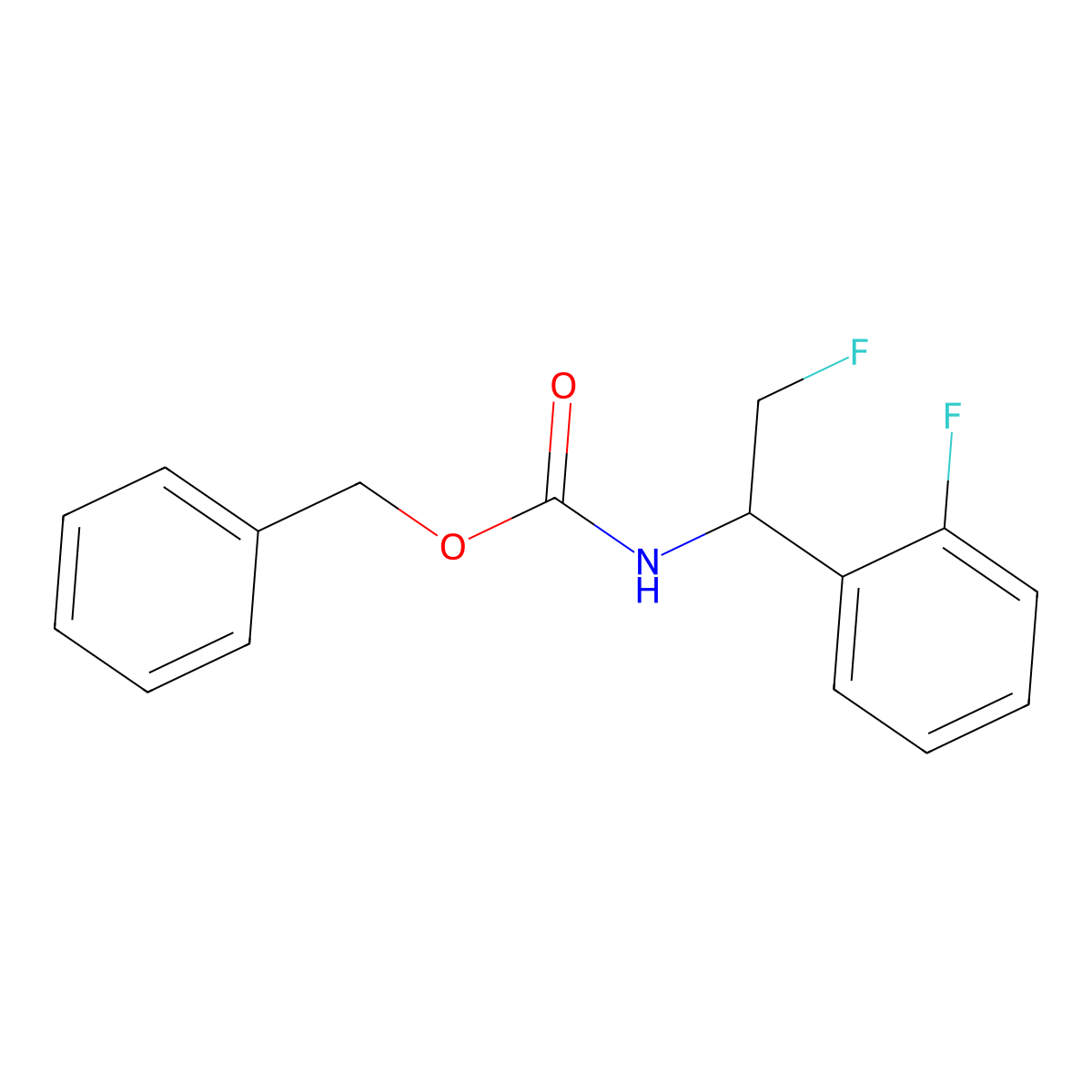 benzyl N-[2-fluoro-1-(2-fluorophenyl)ethyl]carbamate molecular structure, CAS 2680776-59-2