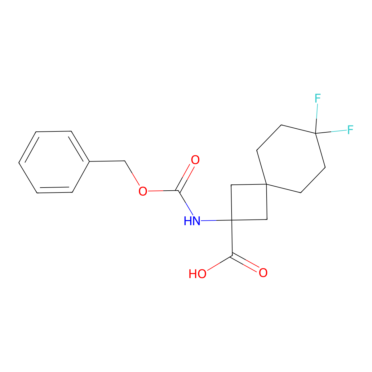 2-{[(Benzyloxy)carbonyl]amino}-7,7-difluorospiro[3.5]nonane-2-carboxylic acid molecular structure, CAS 2680776-63-8
