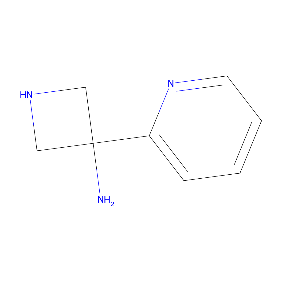 3-(Pyridin-2-yl)azetidin-3-amine molecular structure, CAS 2680776-68-3