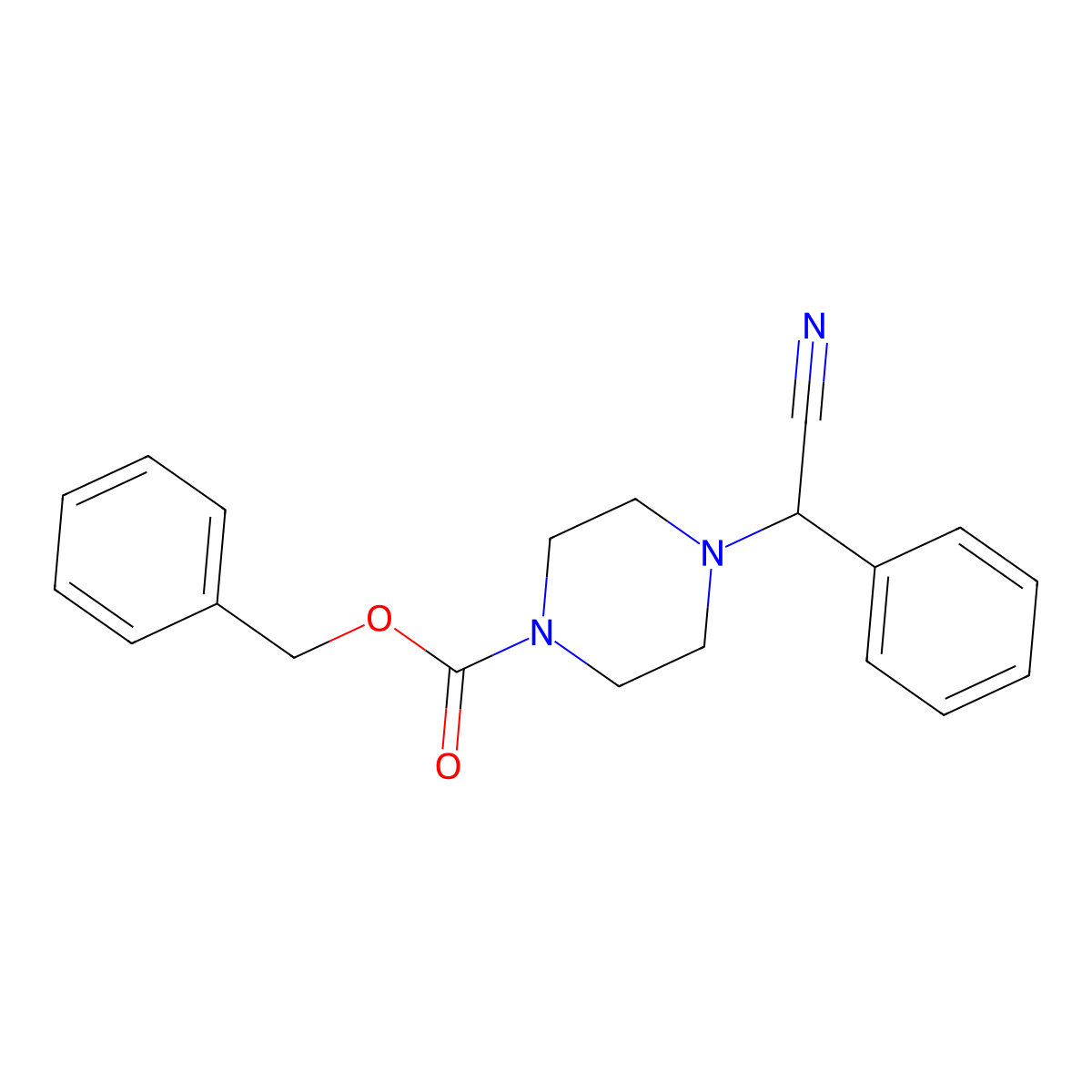 Benzyl 4-[cyano(phenyl)methyl]piperazine-1-carboxylate molecular structure, CAS 2680776-81-0