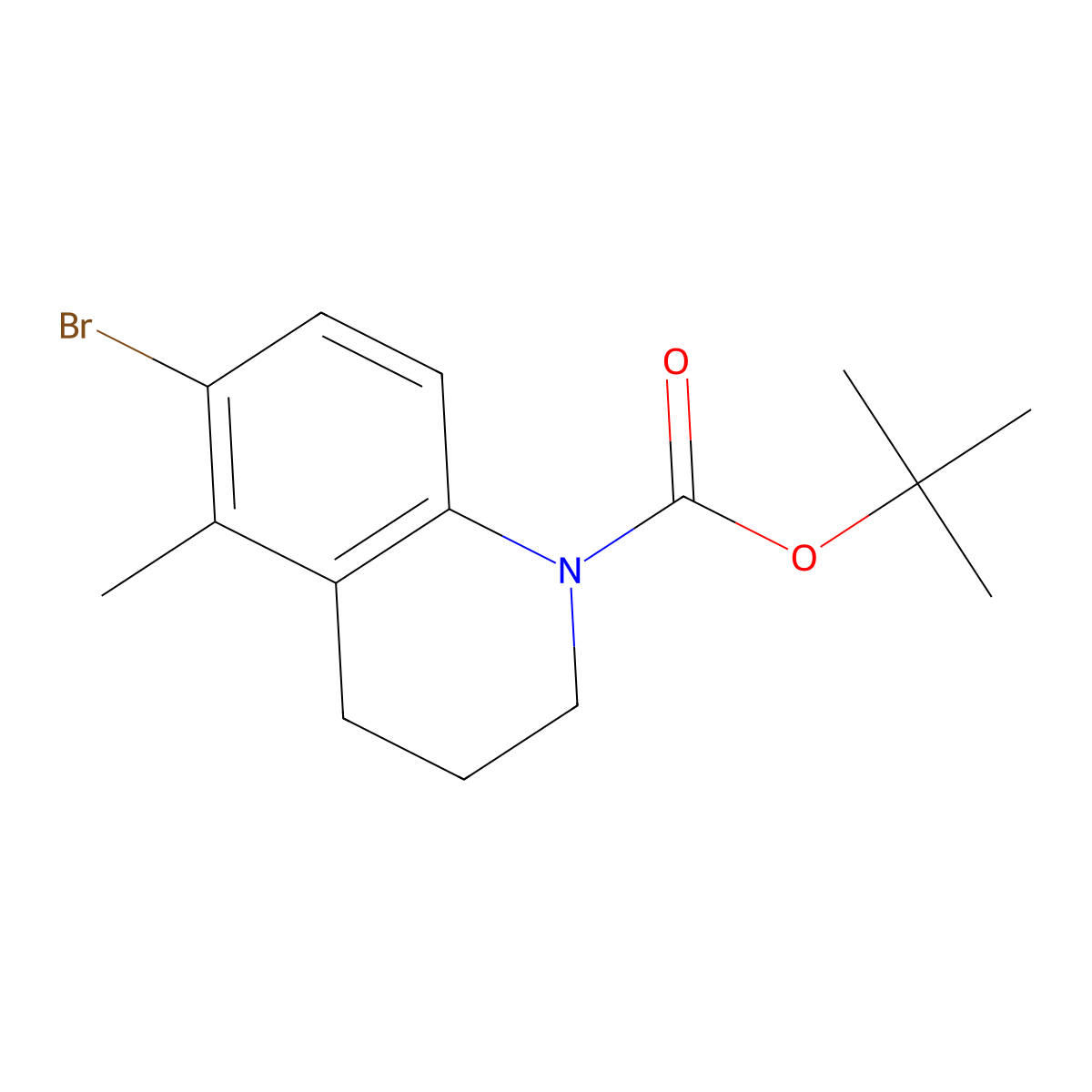 Tert-butyl 6-bromo-5-methyl-1,2,3,4-tetrahydroquinoline-1-carboxylate molecular structure, CAS 2680776-84-3