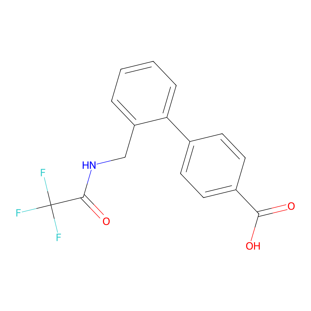 2'-[(2,2,2-Trifluoroacetamido)methyl]-[1,1'-biphenyl]-4-carboxylic acid molecular structure, CAS 2680777-07-3