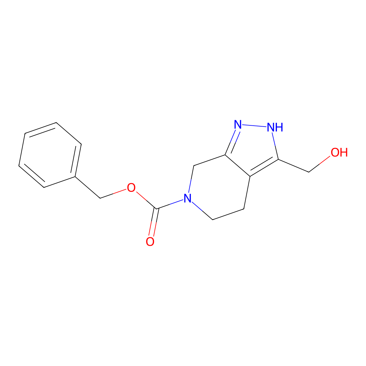 benzyl 3-(hydroxymethyl)-2H,4H,5H,6H,7H-pyrazolo[3,4-c]pyridine-6-carboxylate molecular structure, CAS 2680777-37-9