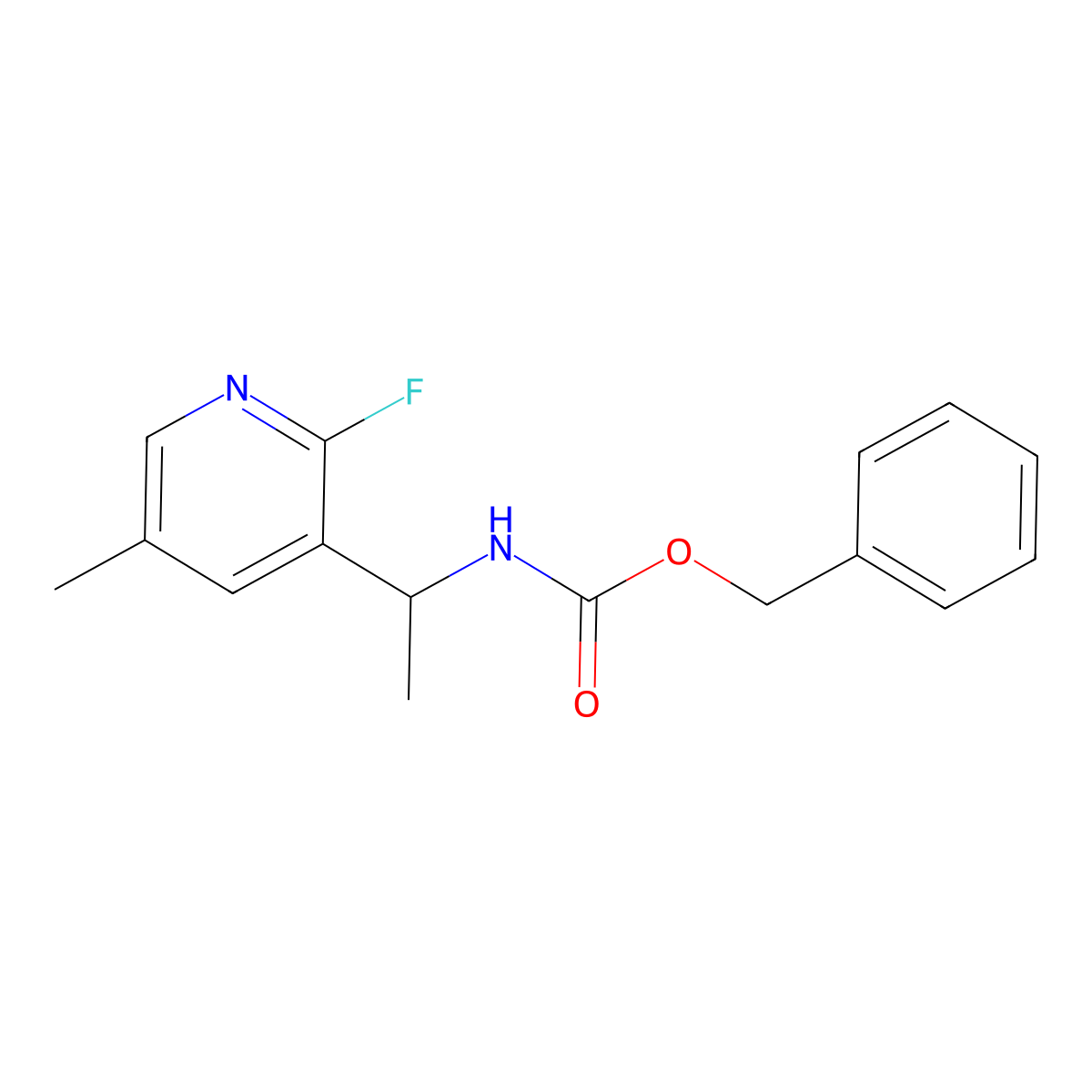 benzyl N-[1-(2-fluoro-5-methylpyridin-3-yl)ethyl]carbamate molecular structure, CAS 2680777-39-1