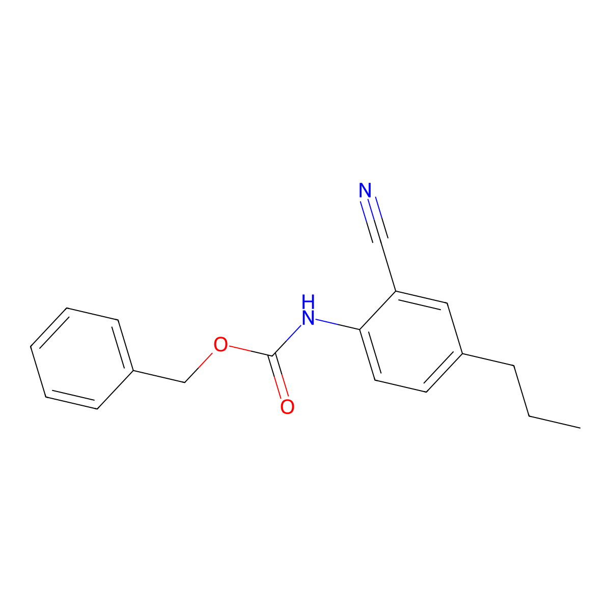 benzyl N-(2-cyano-4-propylphenyl)carbamate molecular structure, CAS 2680777-43-7
