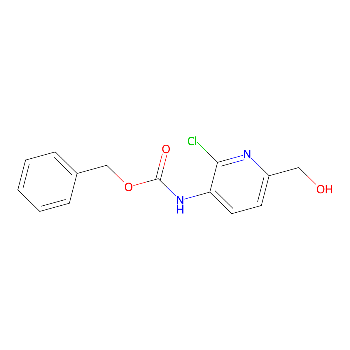 benzyl N-[2-chloro-6-(hydroxymethyl)pyridin-3-yl]carbamate molecular structure, CAS 2680777-45-9