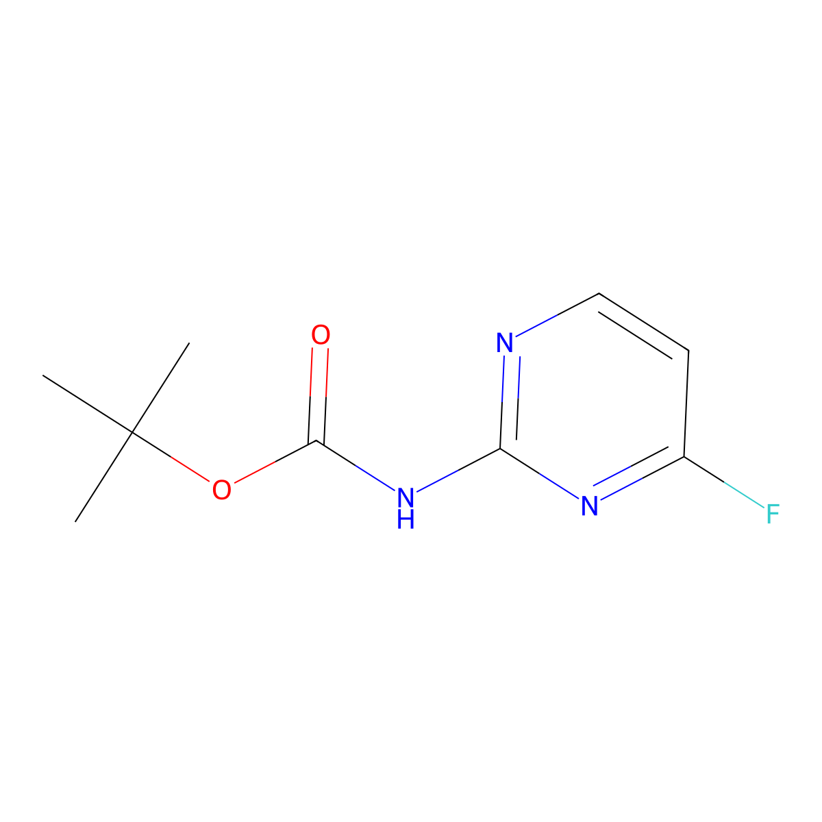 tert-butyl N-(4-fluoropyrimidin-2-yl)carbamate molecular structure, CAS 2680777-46-0