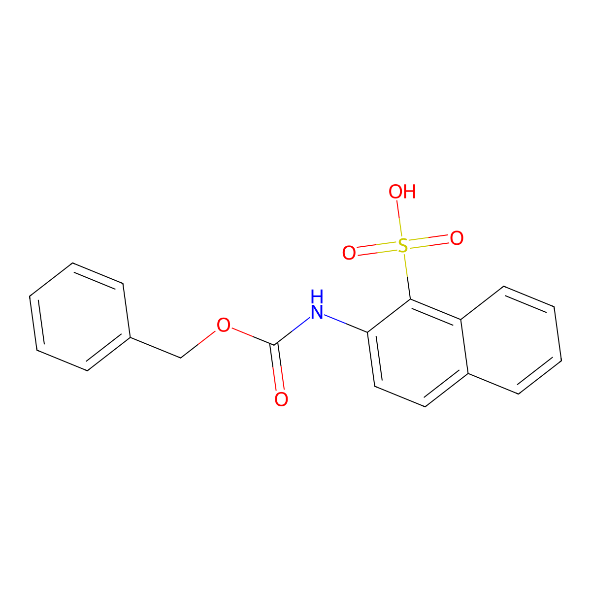 2-{[(Benzyloxy)carbonyl]amino}naphthalene-1-sulfonic acid molecular structure, CAS 2680777-49-3